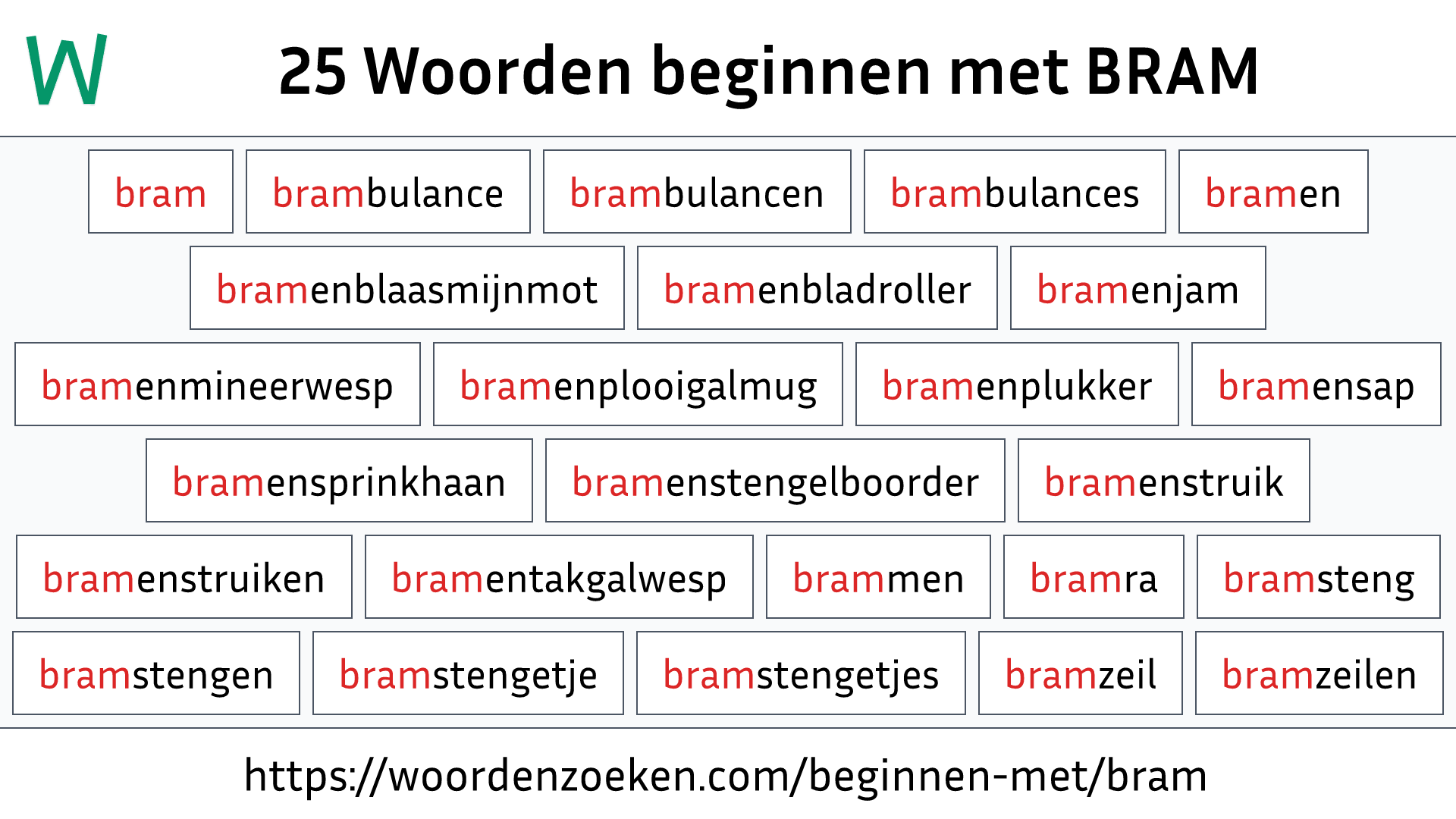 Woorden beginnen met BRAM