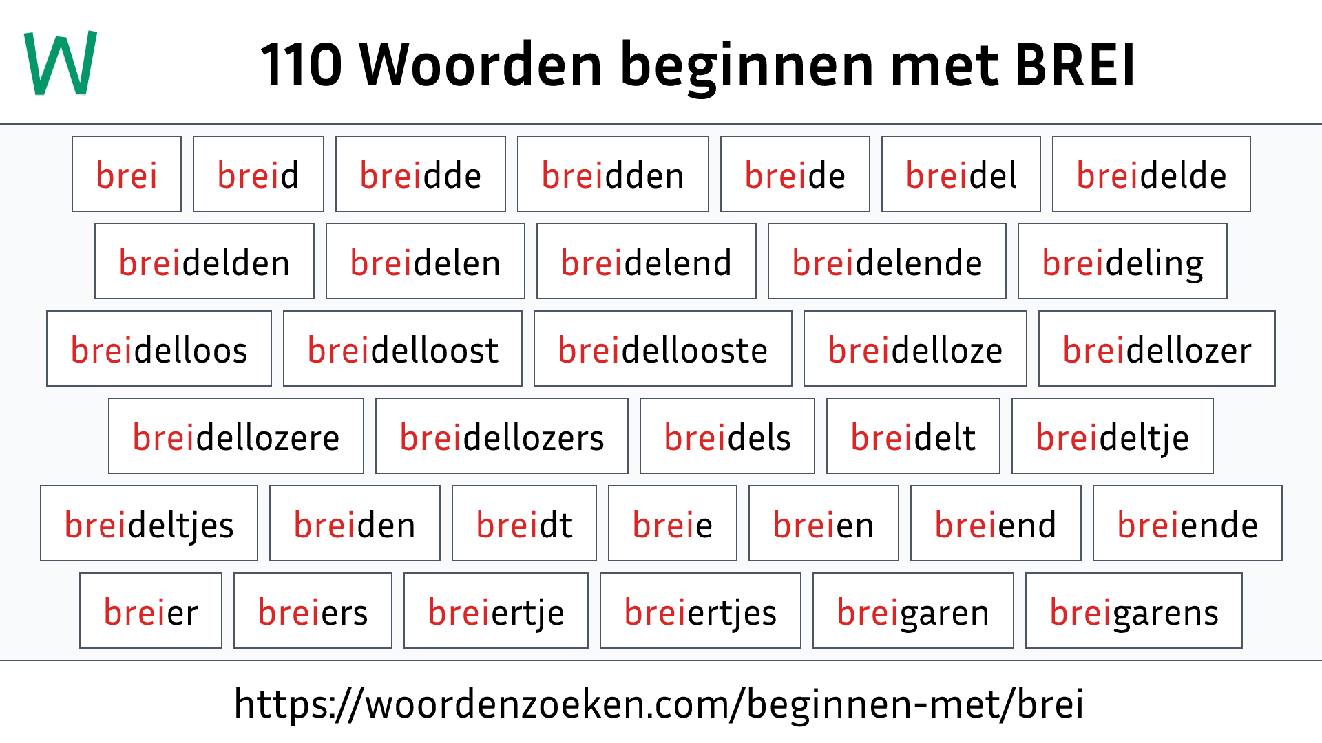Woorden beginnen met BREI