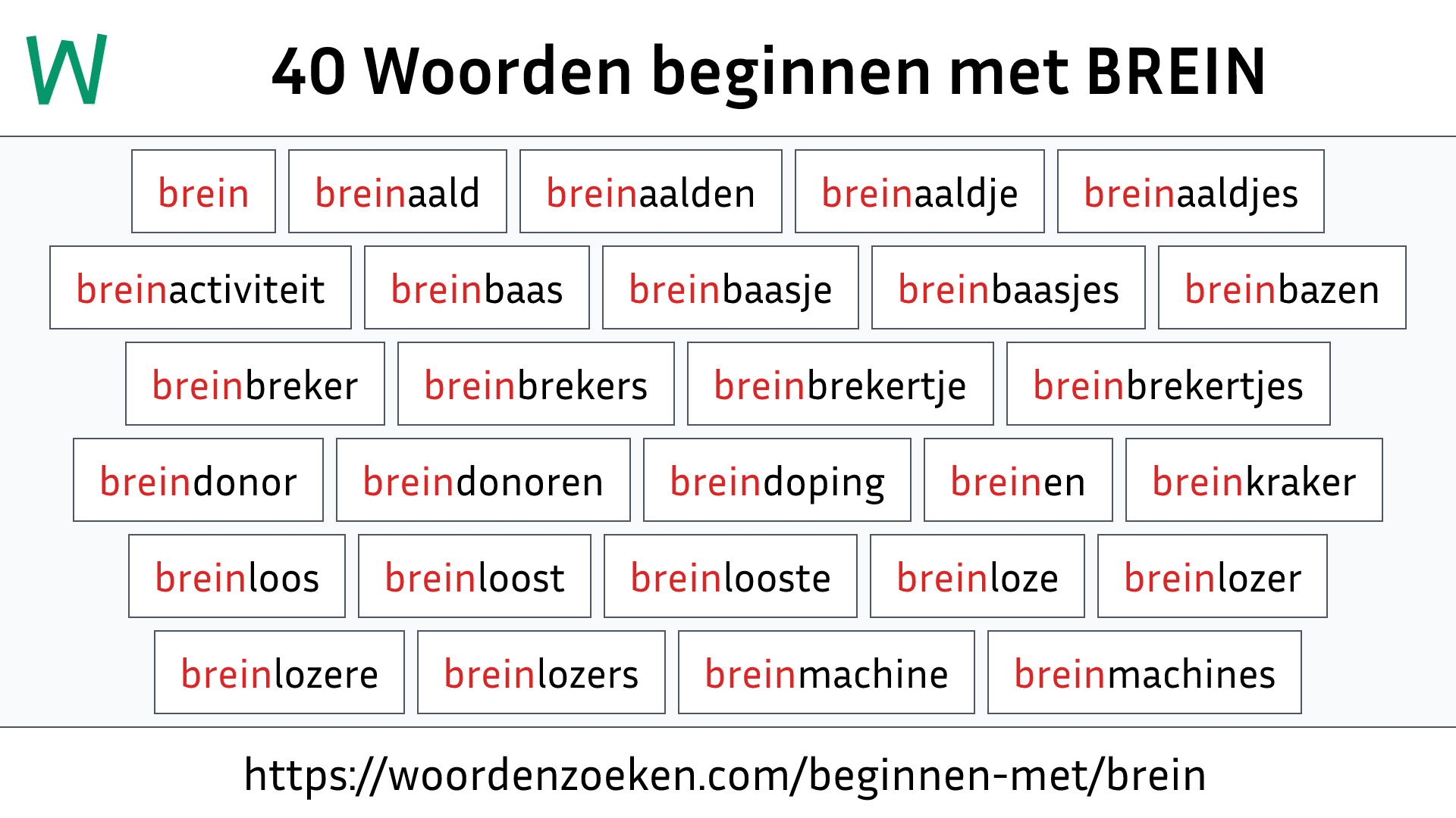 Woorden beginnen met BREIN