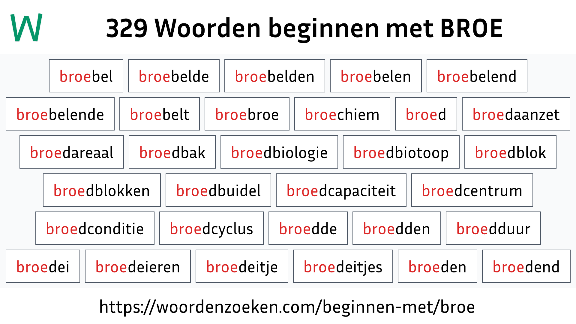 Woorden beginnen met BROE