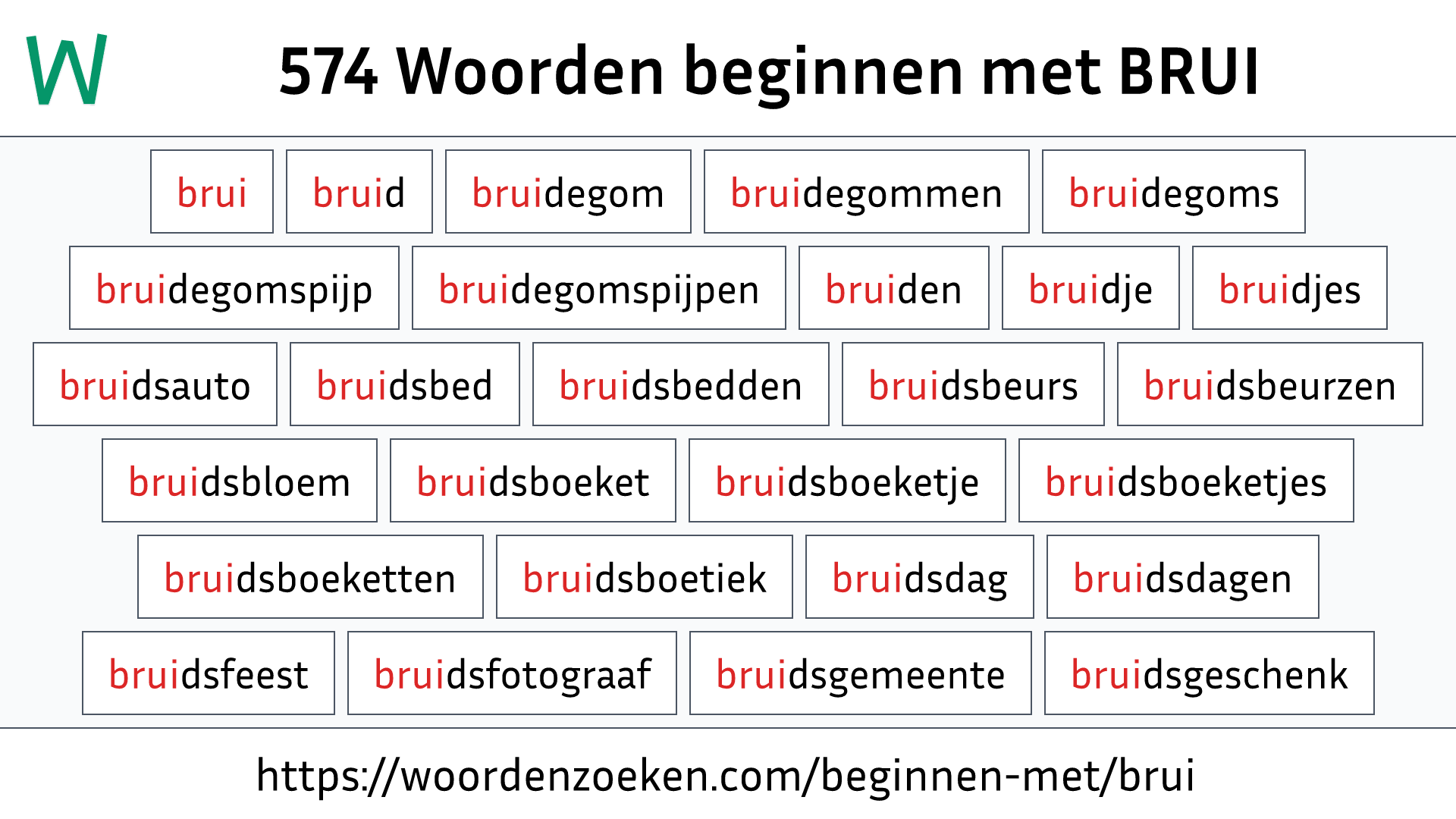 Woorden beginnen met BRUI