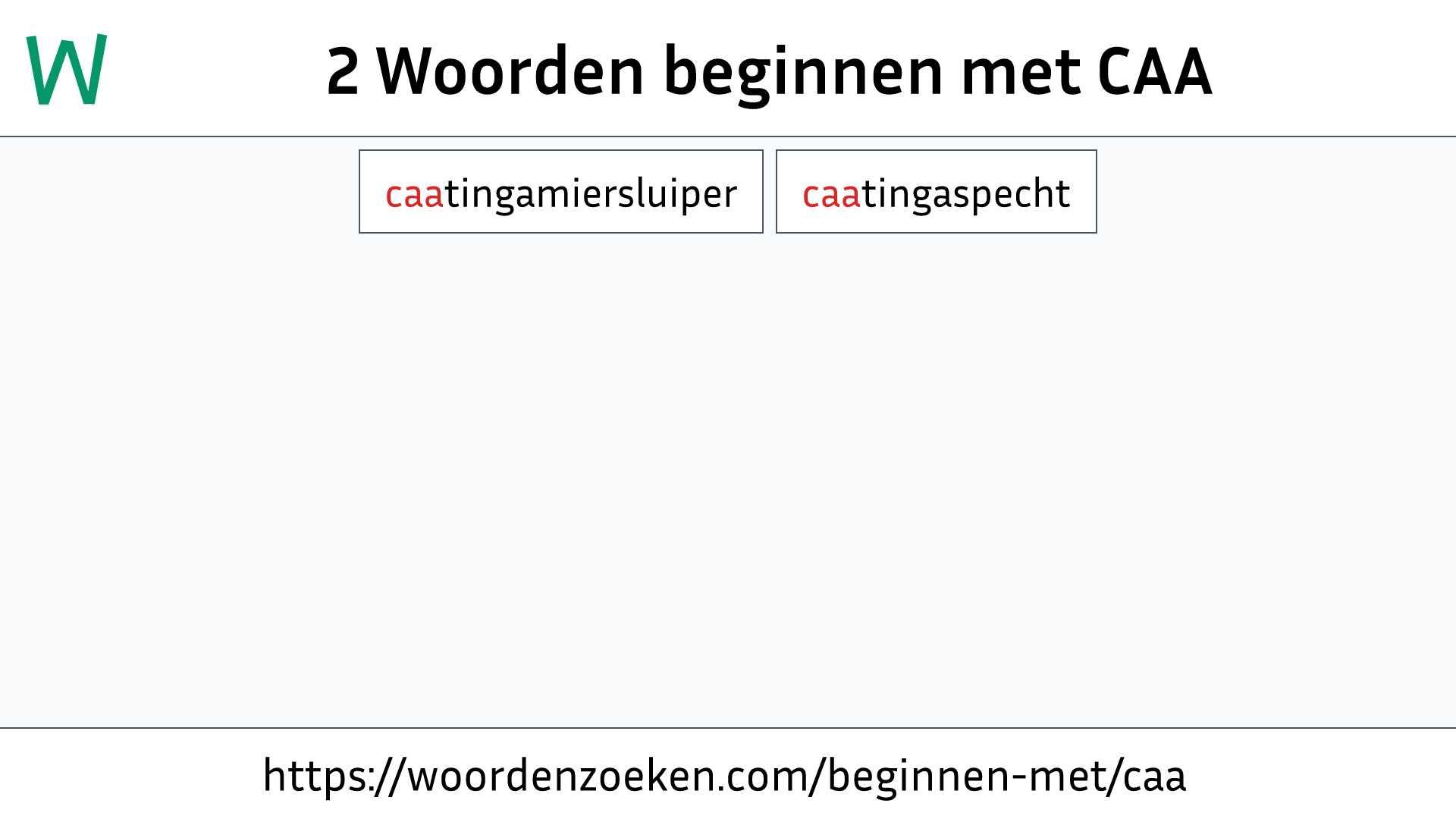 Woorden beginnen met CAA