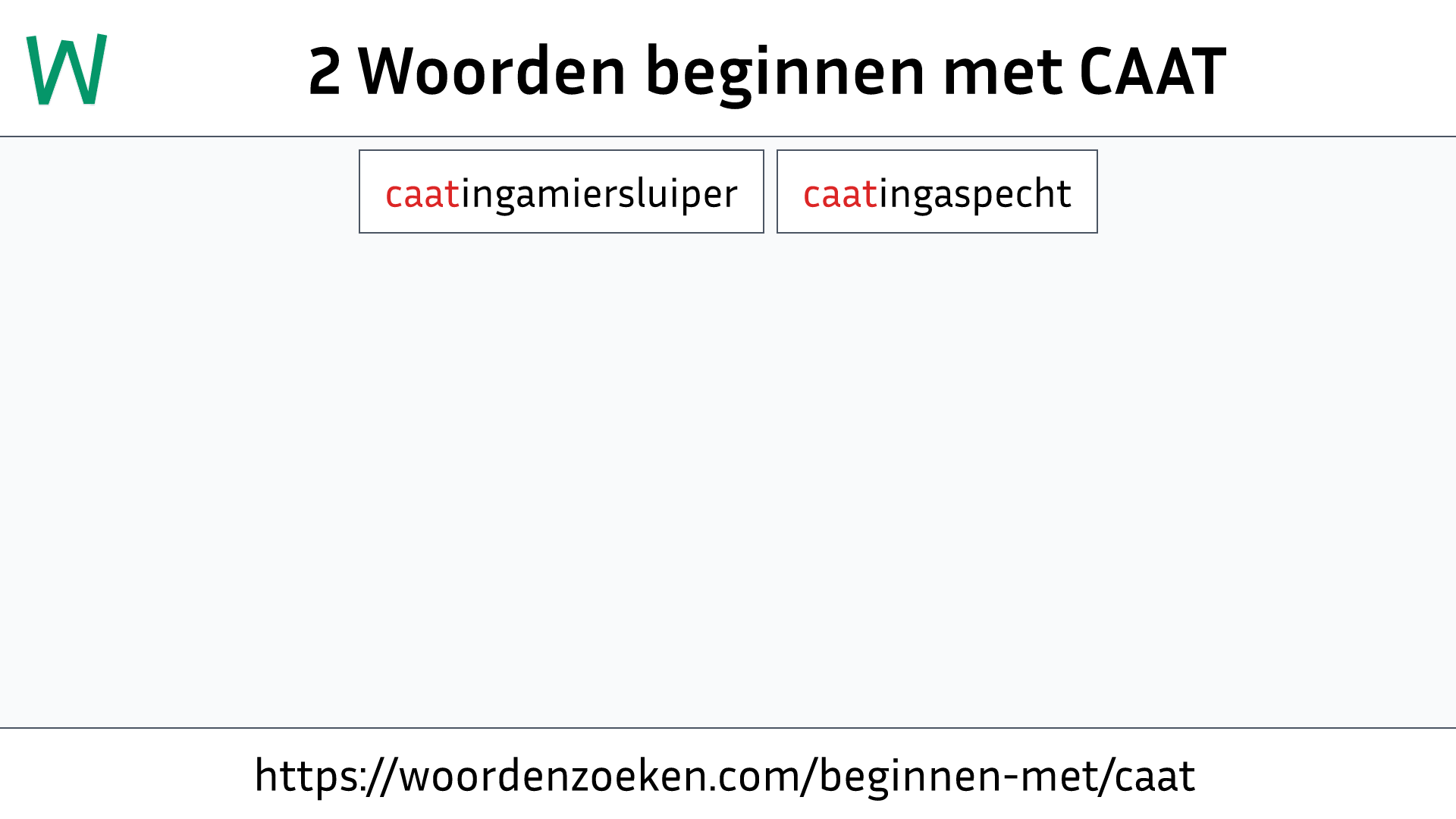 Woorden beginnen met CAAT