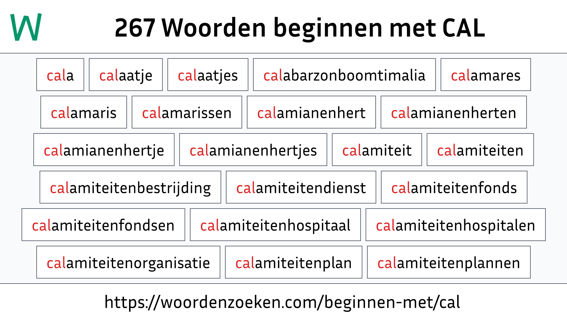 Woorden beginnen met CAL