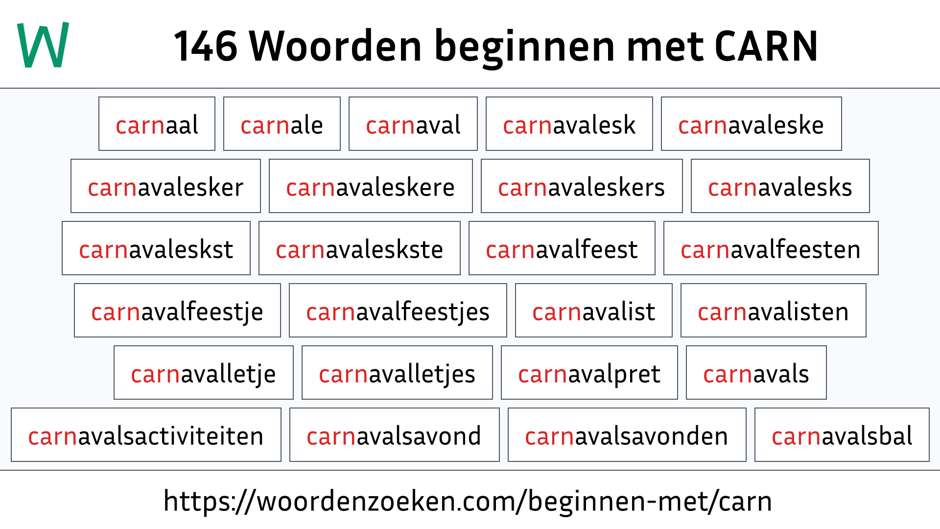 Woorden beginnen met CARN