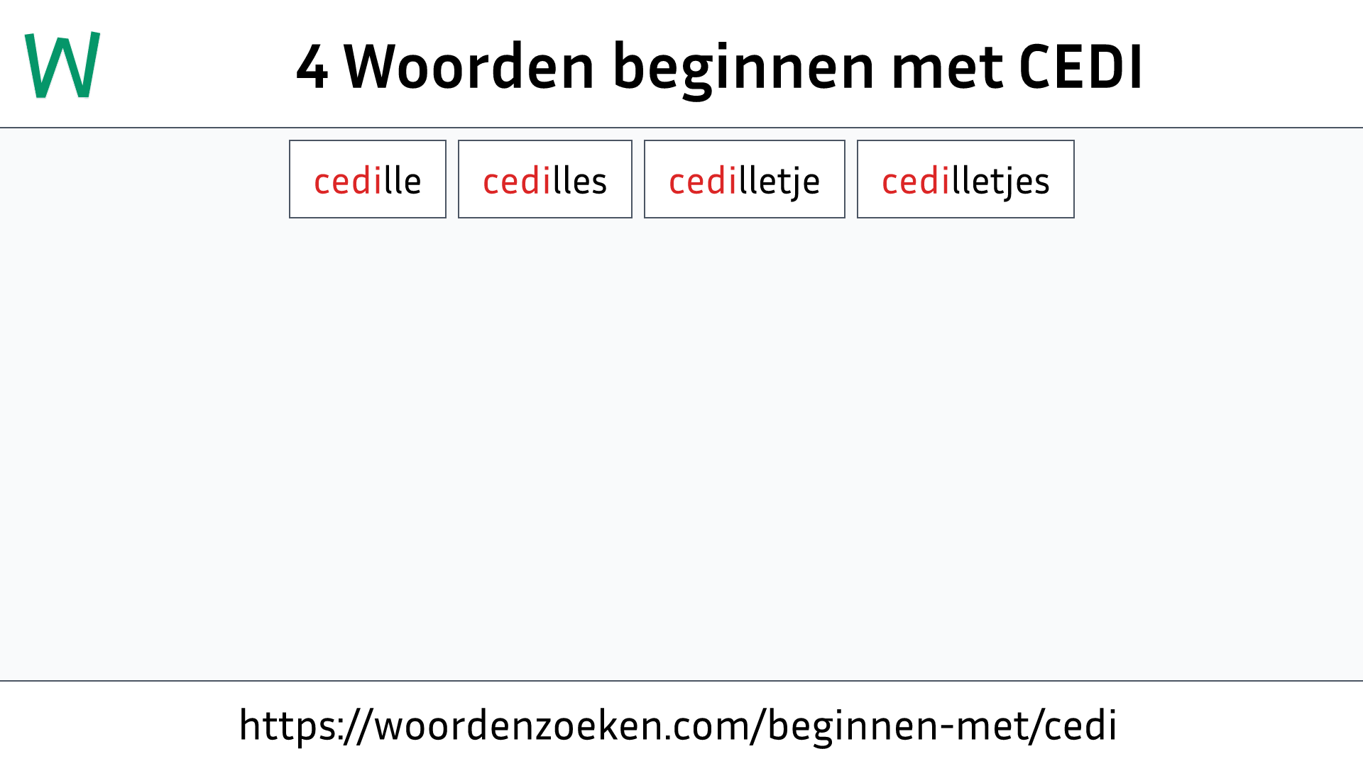 Woorden beginnen met CEDI