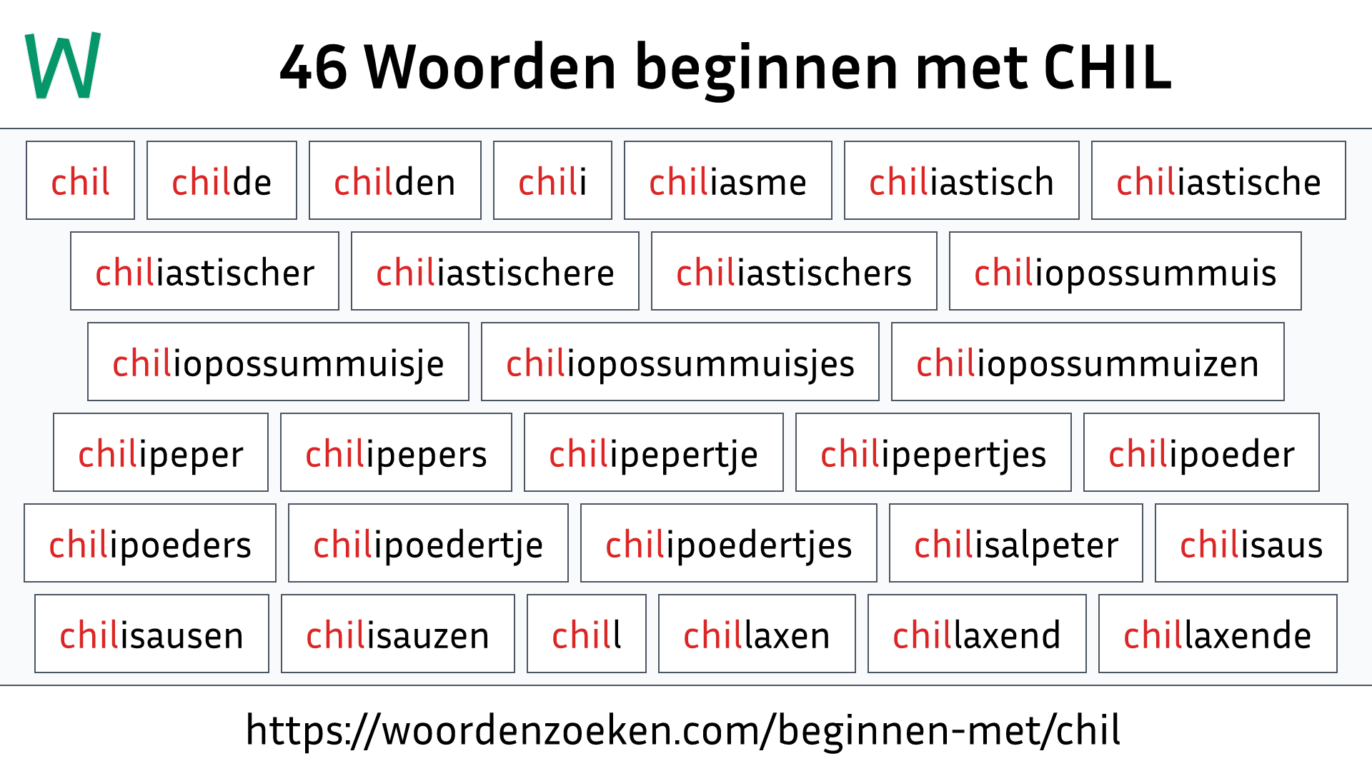Woorden beginnen met CHIL
