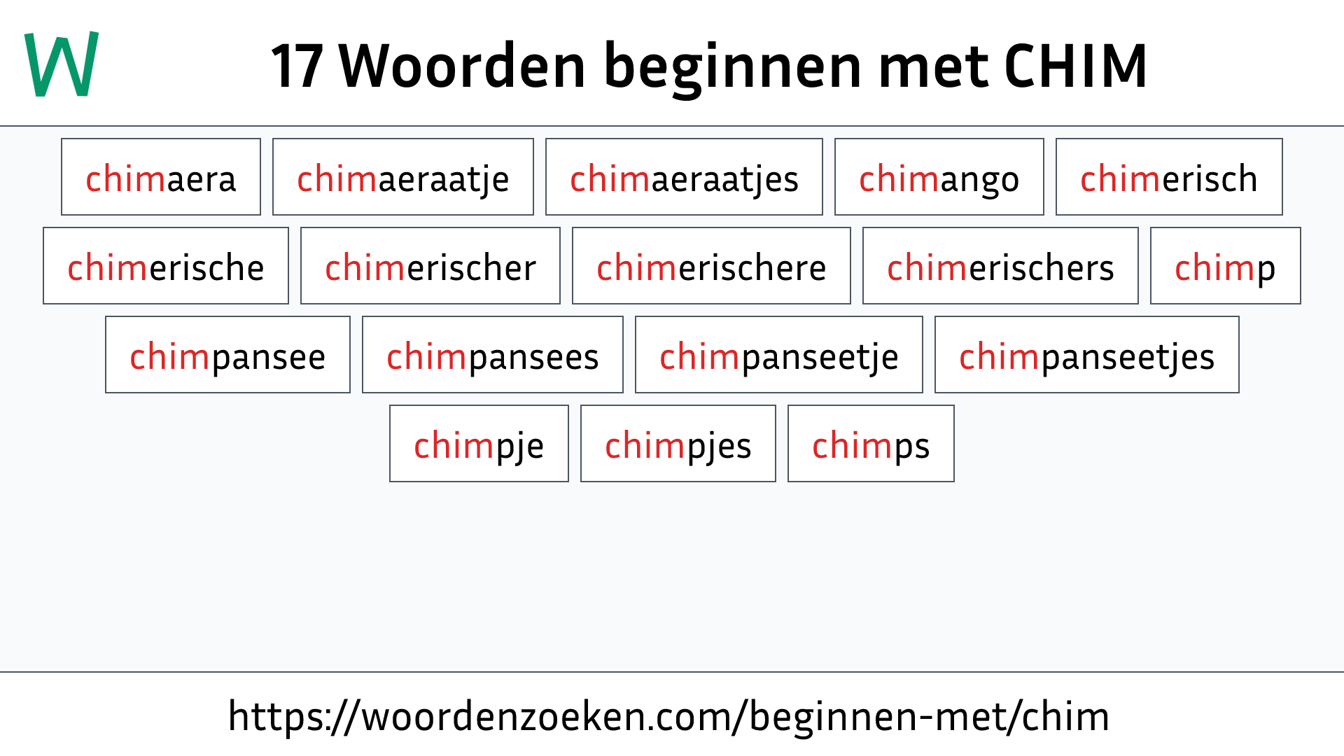 Woorden beginnen met CHIM