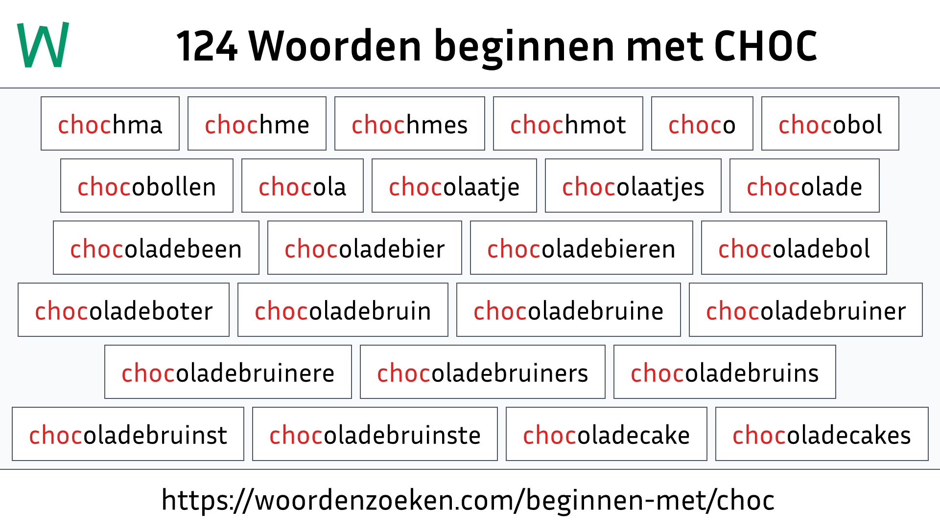 Woorden beginnen met CHOC