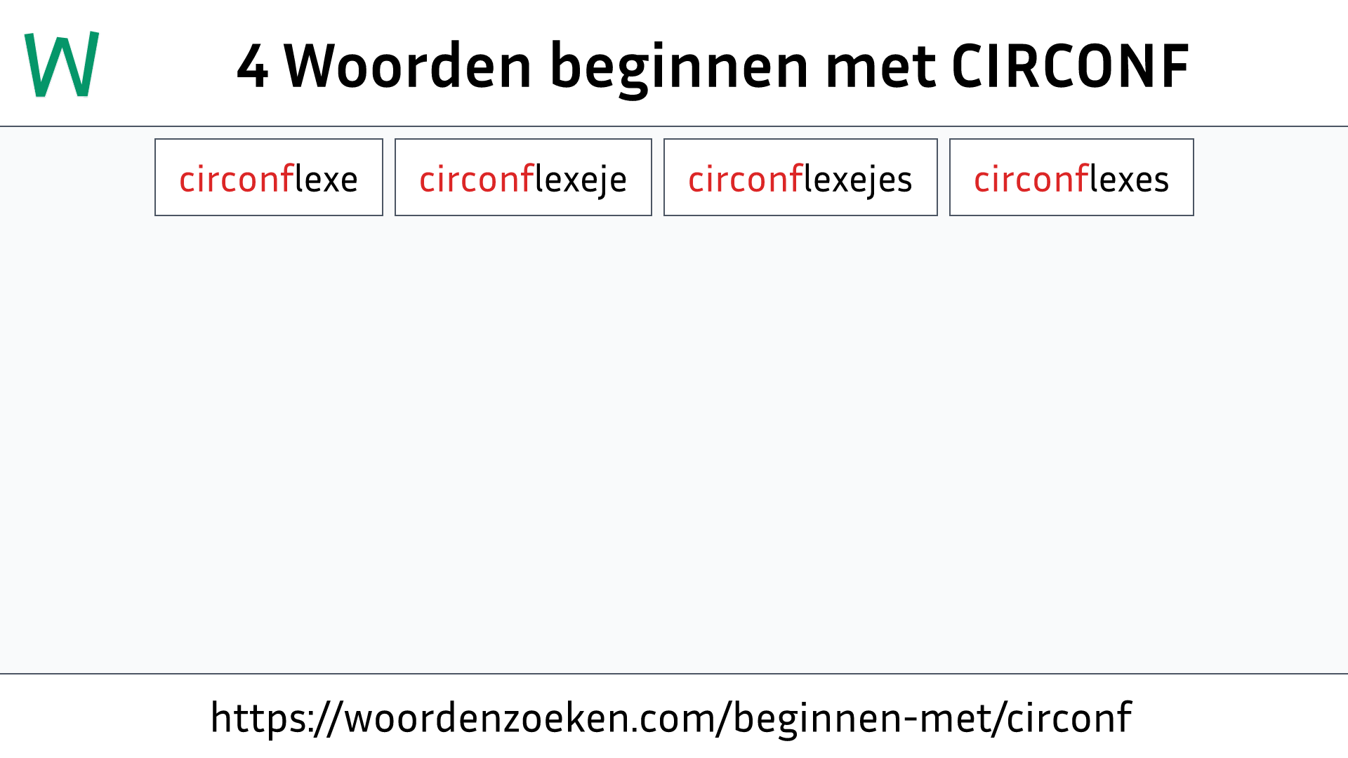 Woorden beginnen met CIRCONF