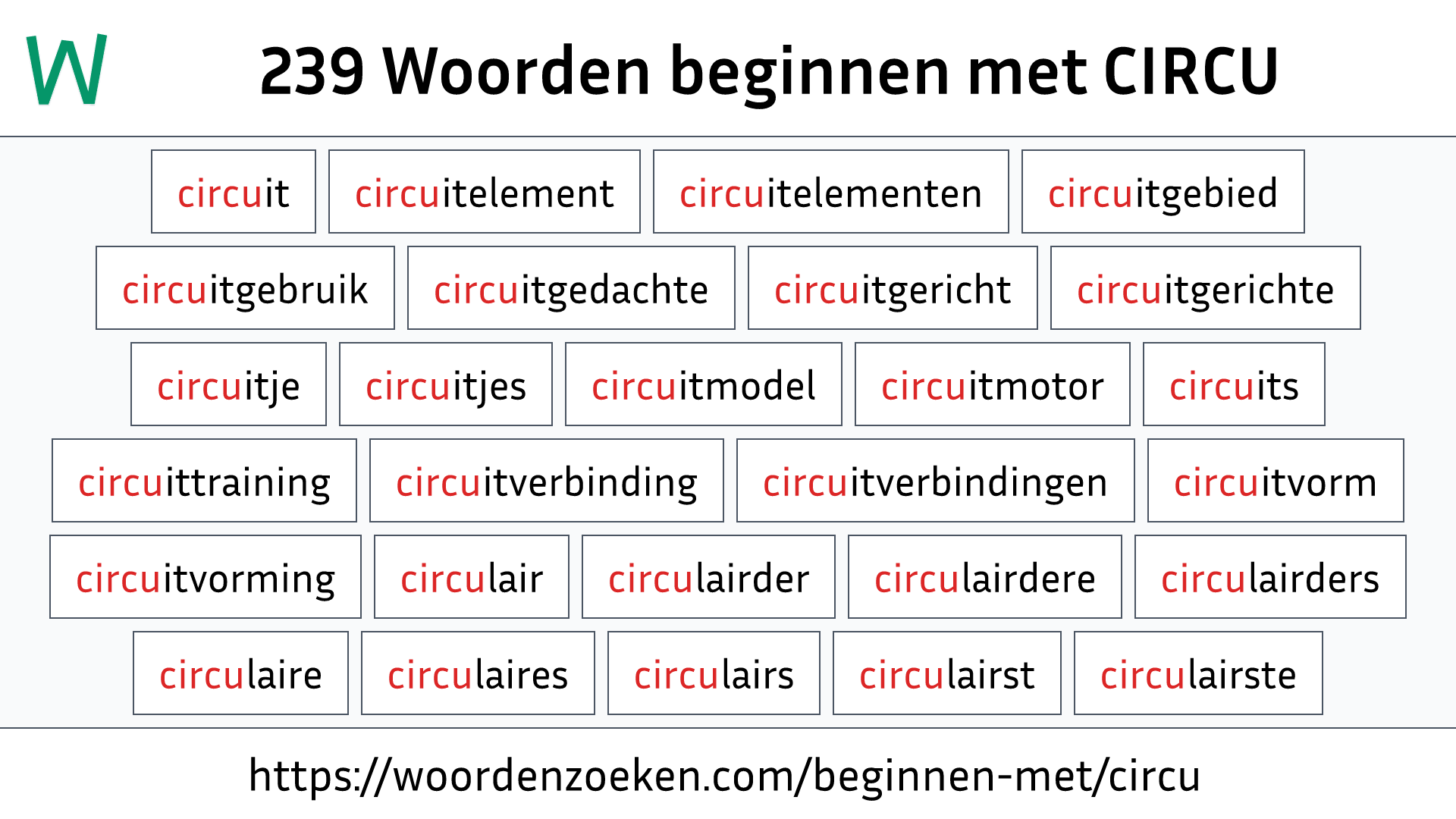 Woorden beginnen met CIRCU