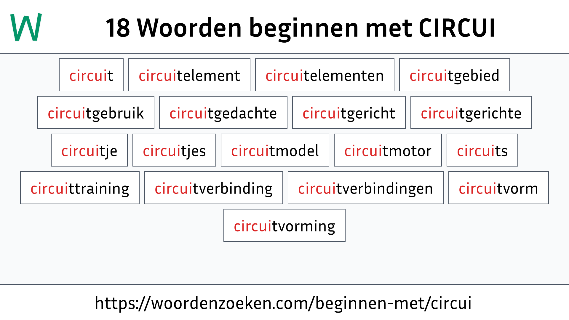 Woorden beginnen met CIRCUI