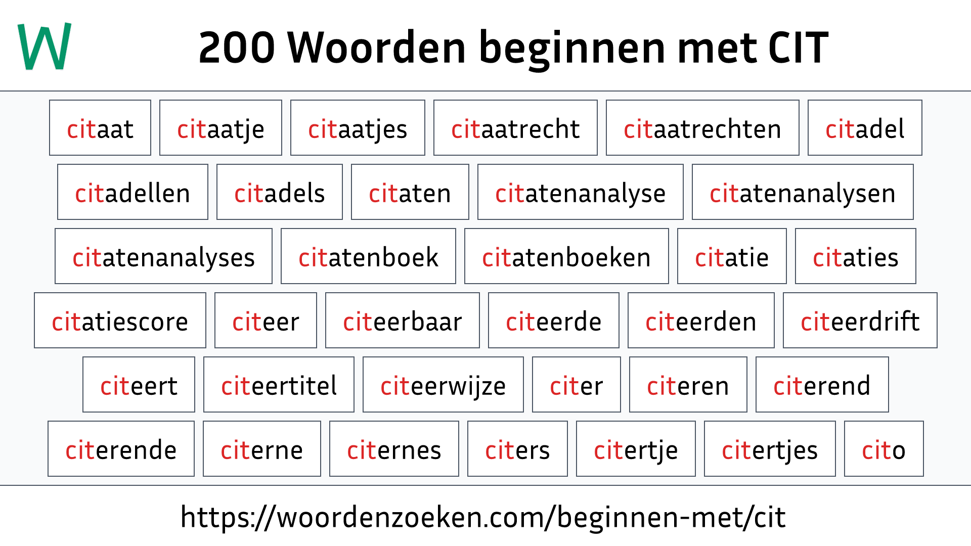 Woorden beginnen met CIT