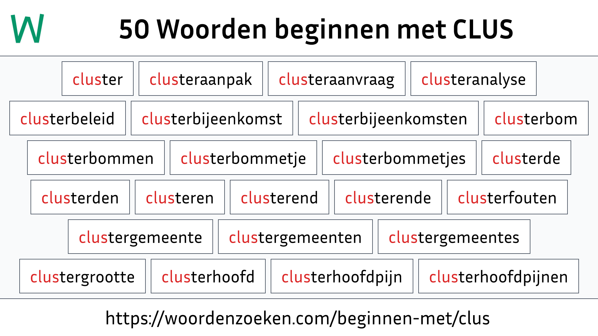 Woorden beginnen met CLUS