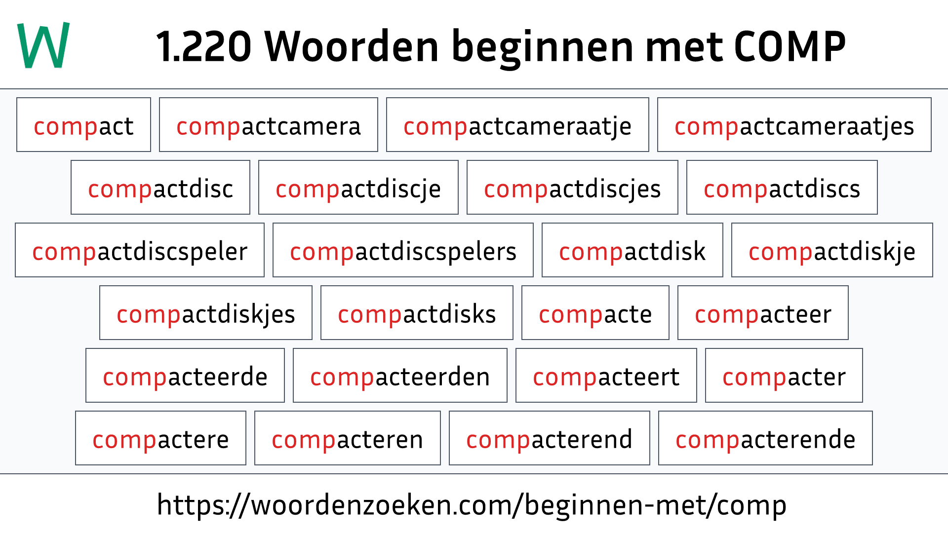 Woorden beginnen met COMP