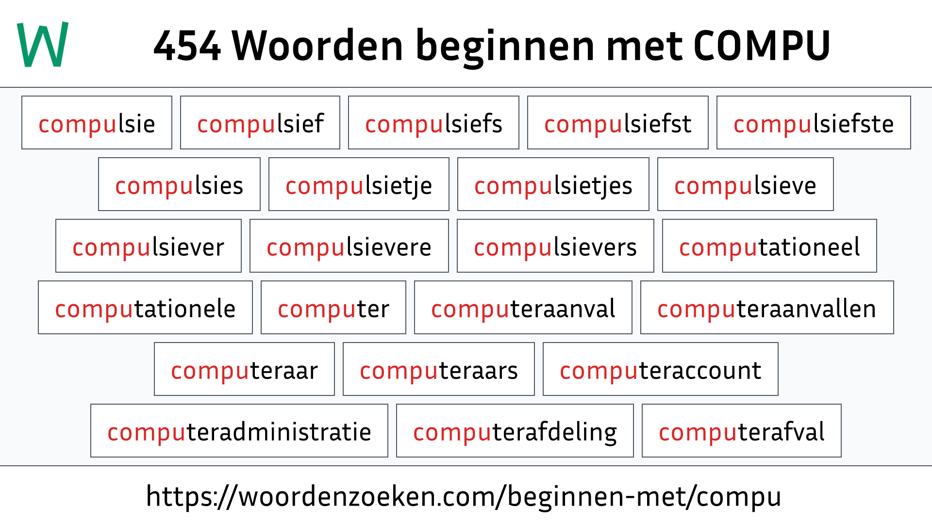 Woorden beginnen met COMPU