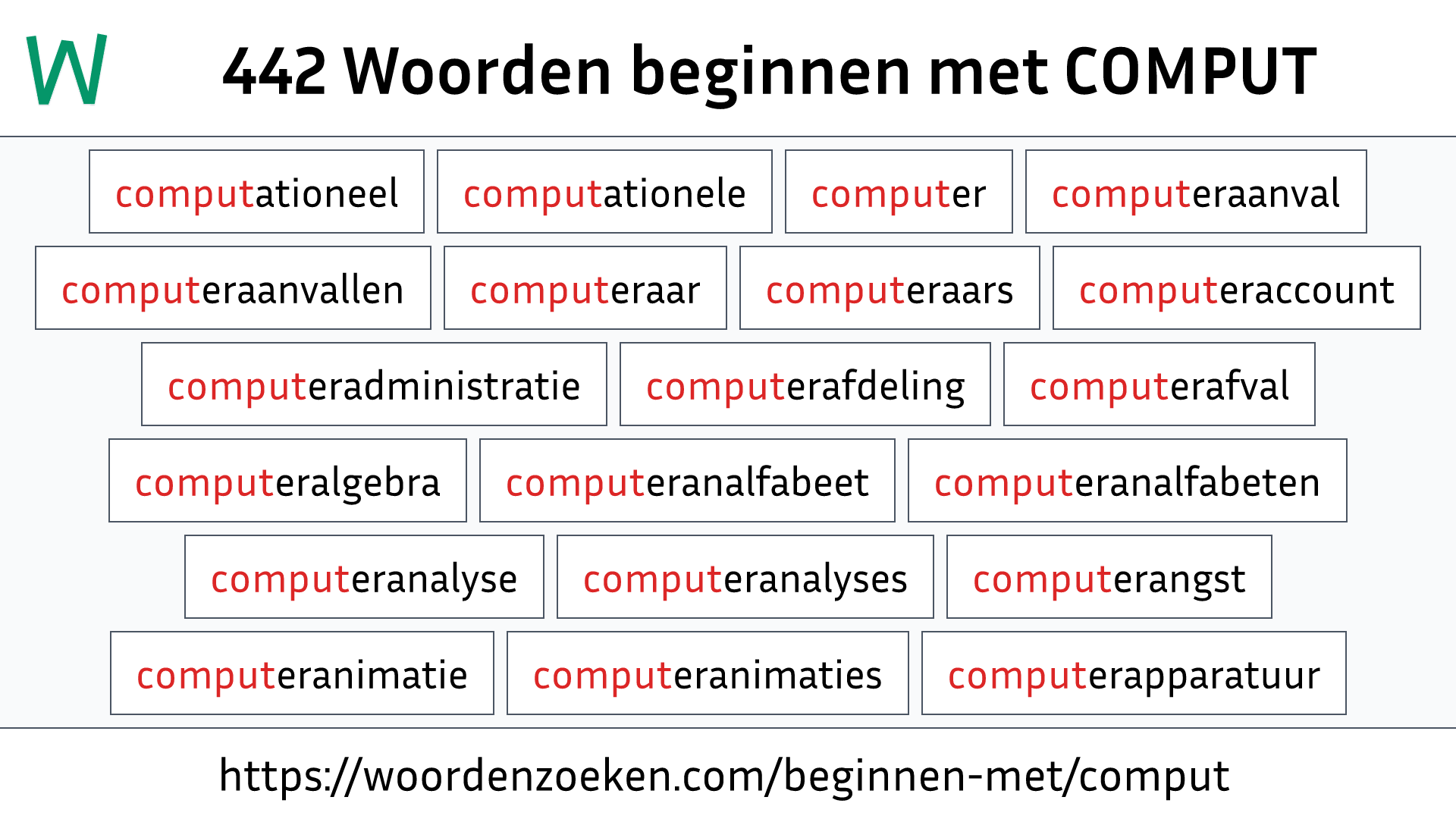 Woorden beginnen met COMPUT