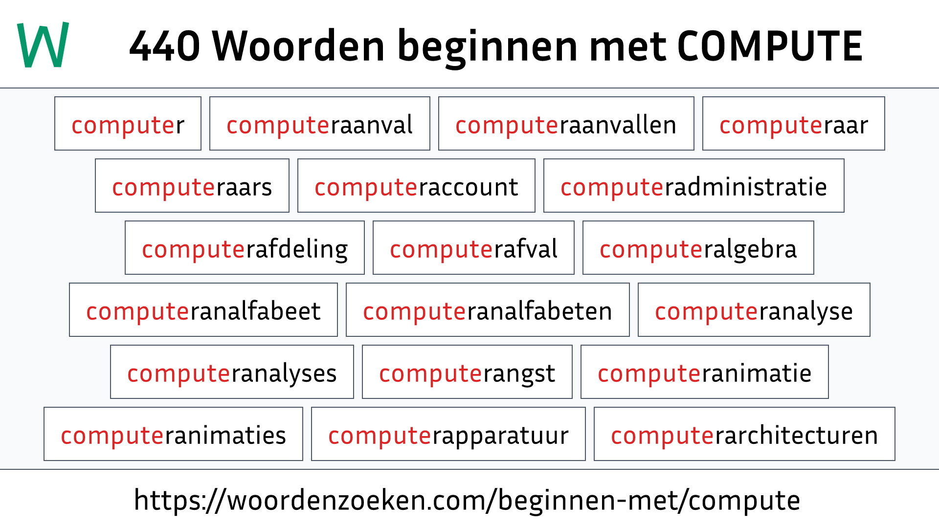 Woorden beginnen met COMPUTE