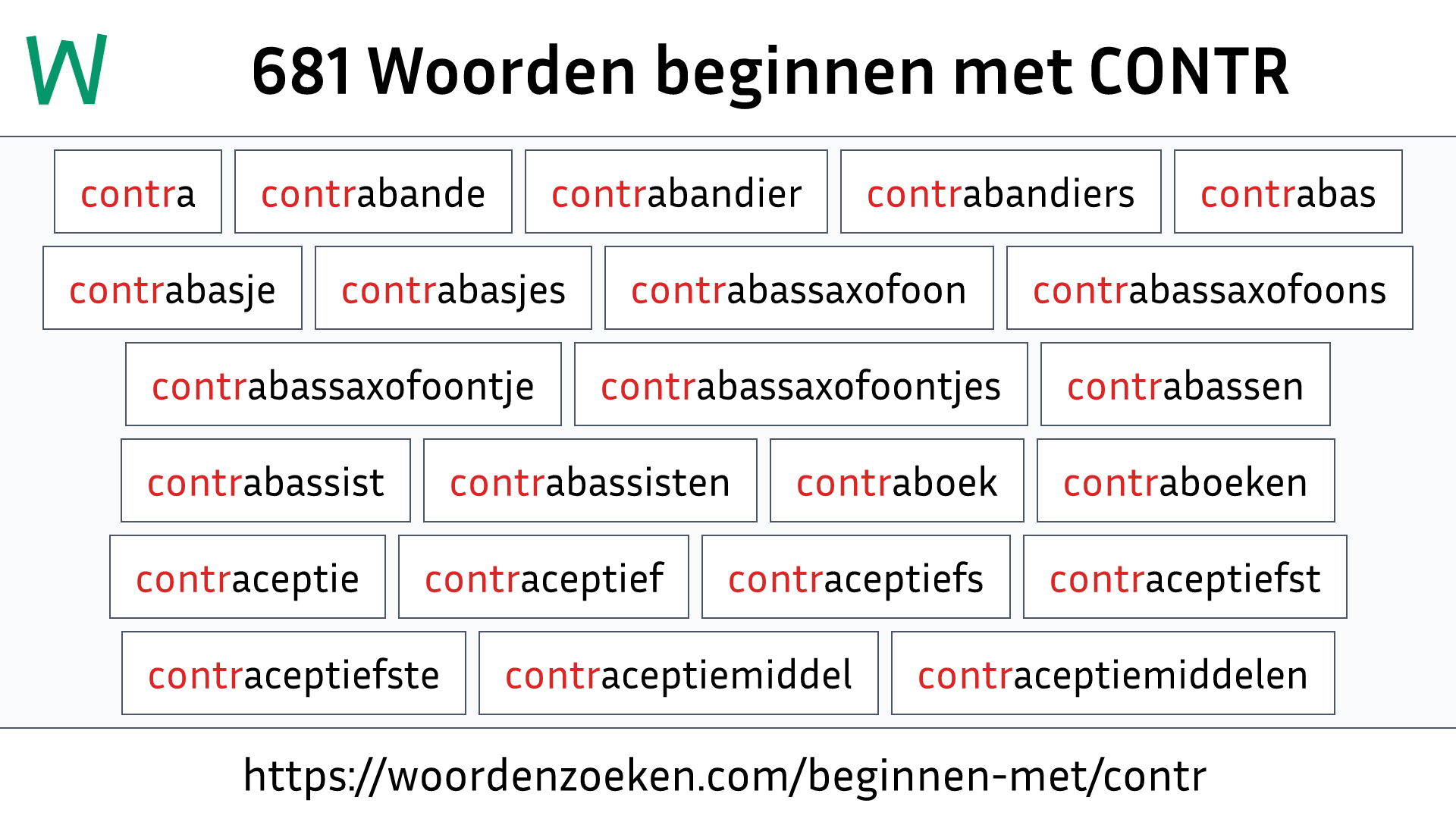 Woorden beginnen met CONTR