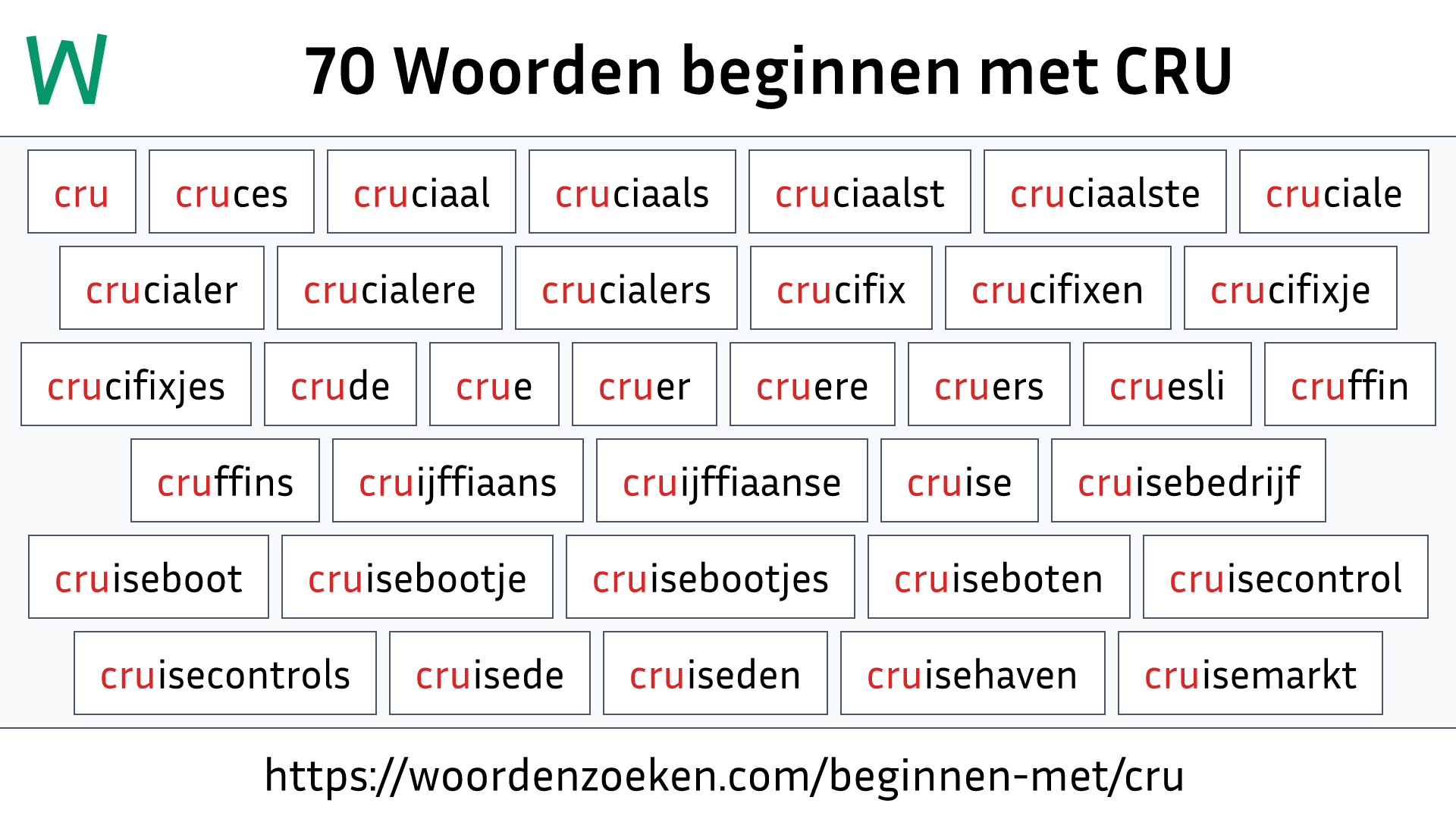 Woorden beginnen met CRU