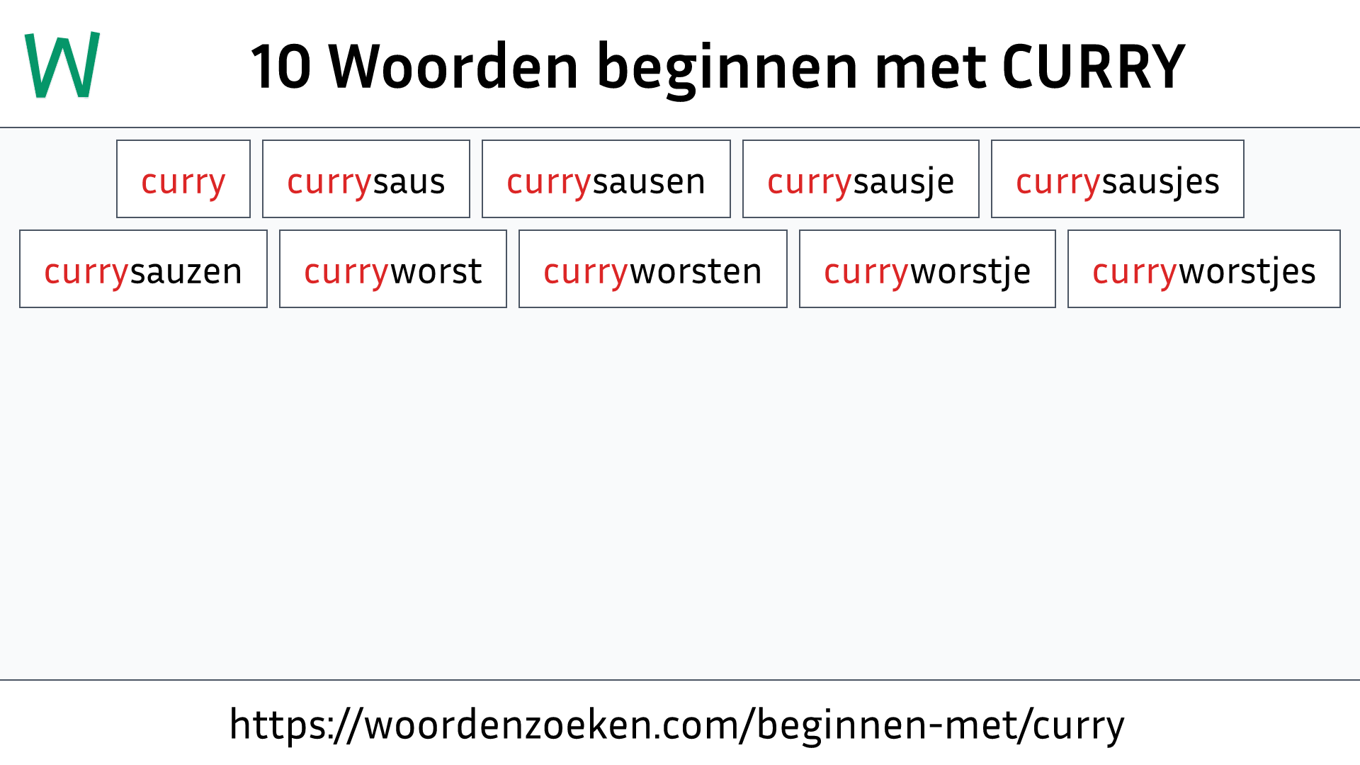 Woorden beginnen met CURRY