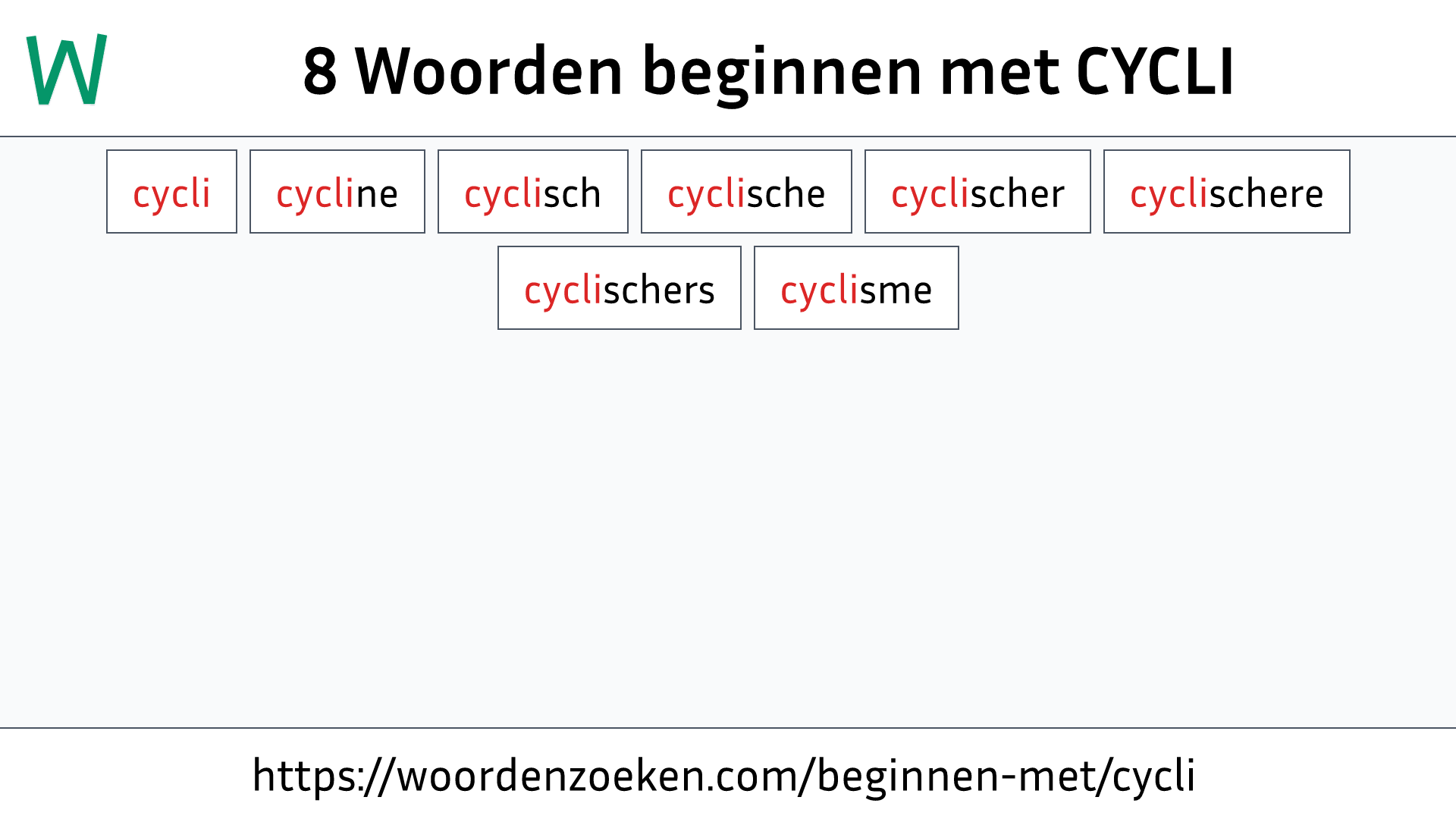 Woorden beginnen met CYCLI