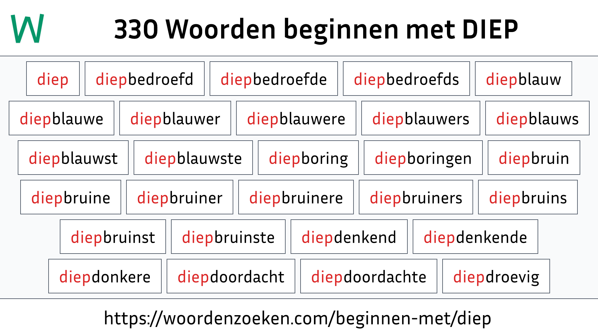 Woorden beginnen met DIEP