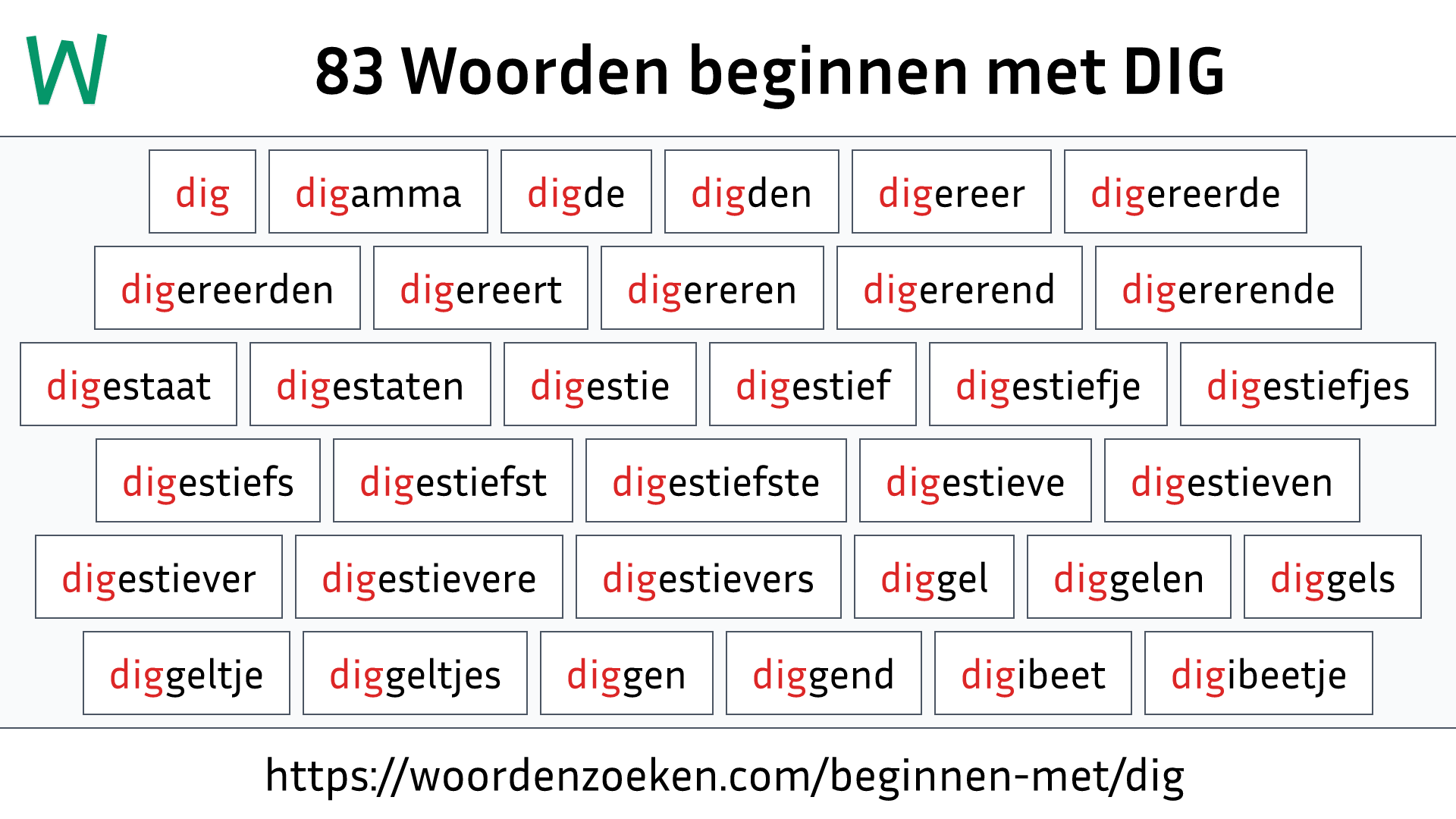 Woorden beginnen met DIG