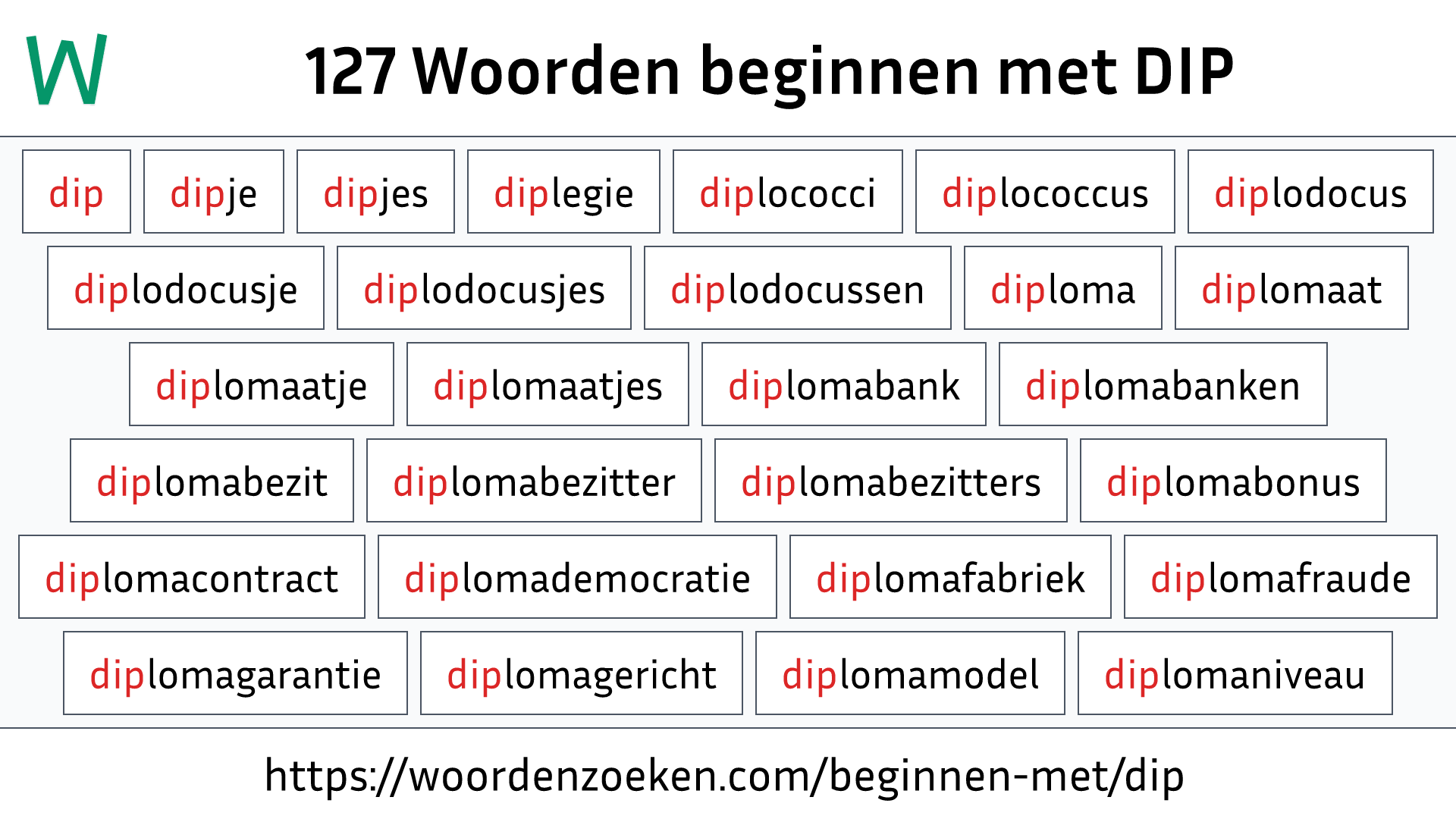 Woorden beginnen met DIP