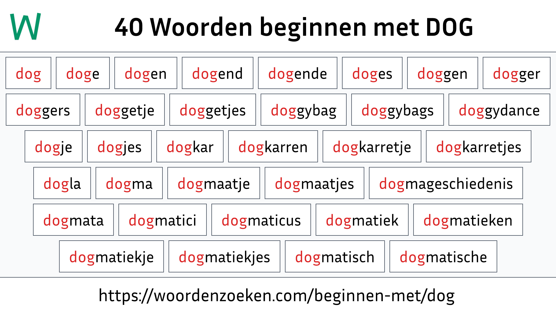 Woorden beginnen met DOG