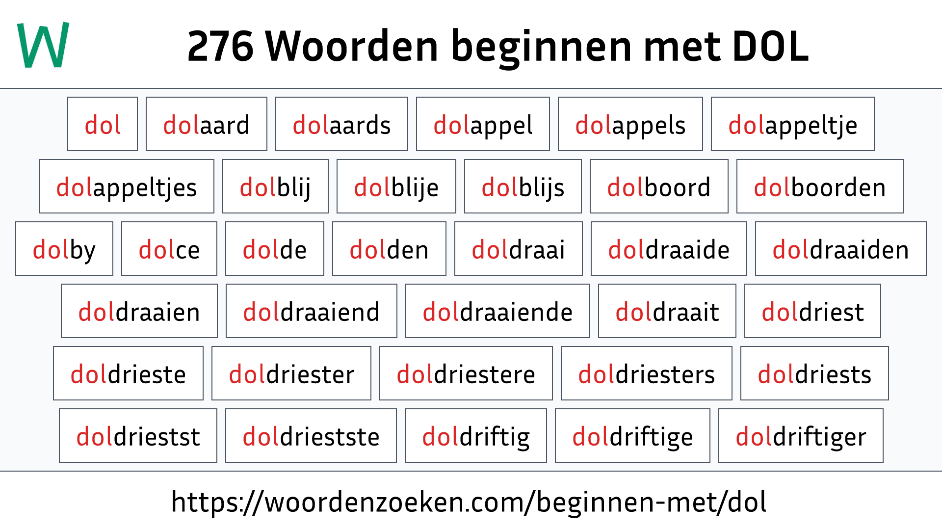 Woorden beginnen met DOL