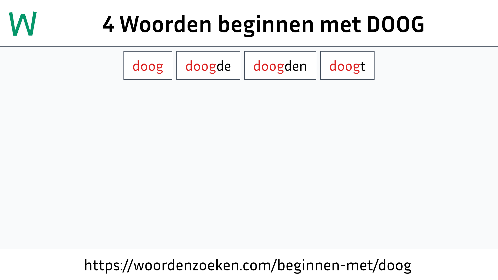 Woorden beginnen met DOOG