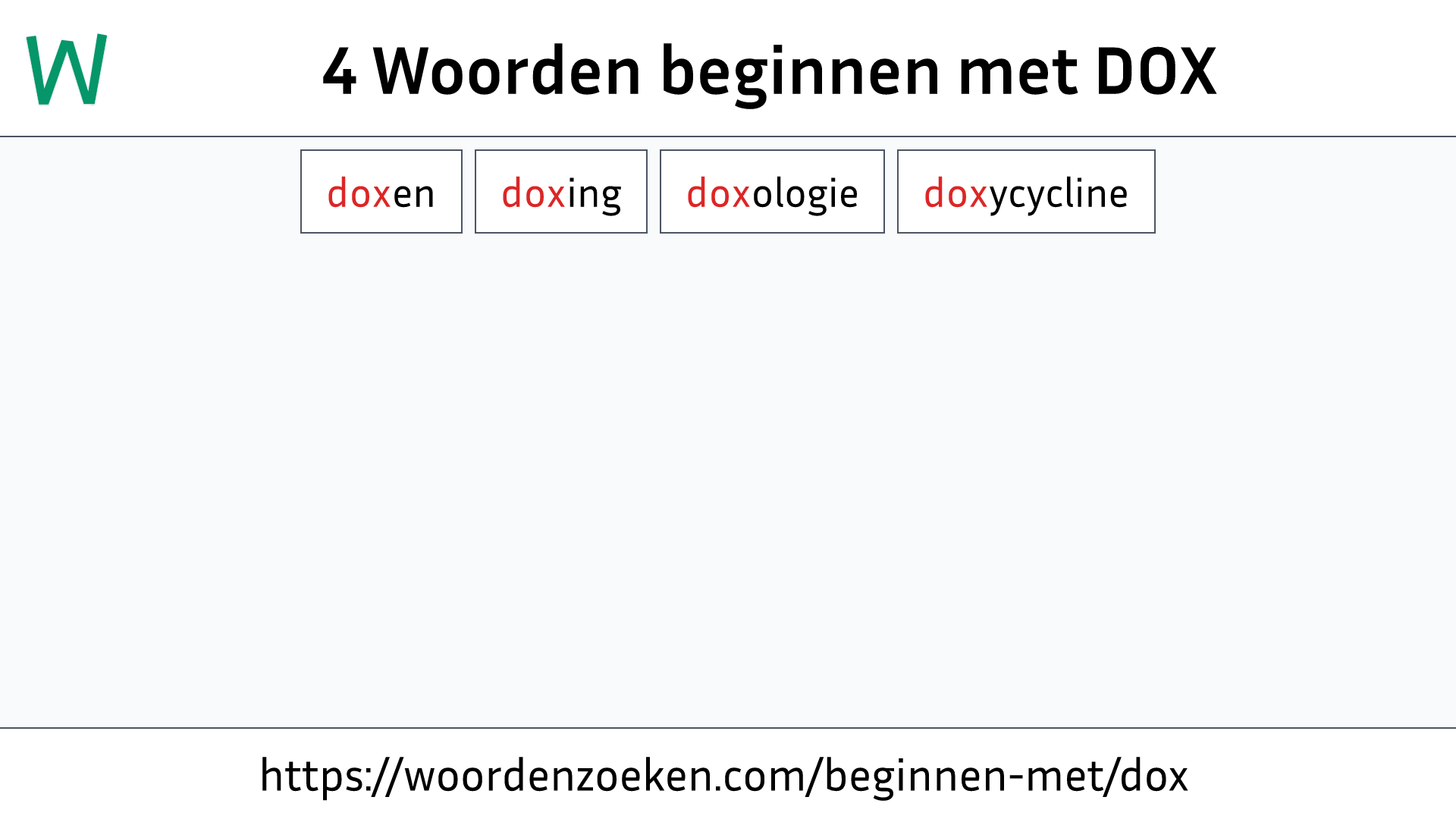 Woorden beginnen met DOX