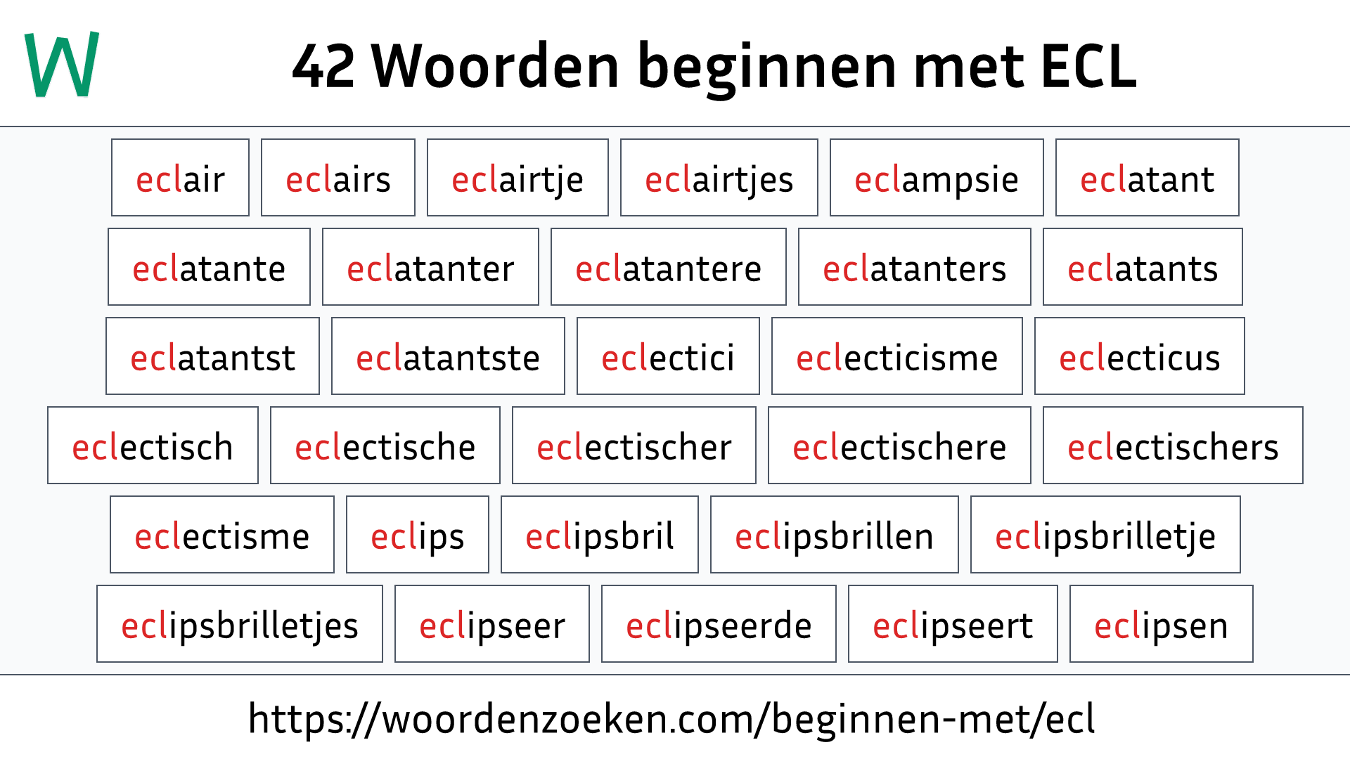 Woorden beginnen met ECL