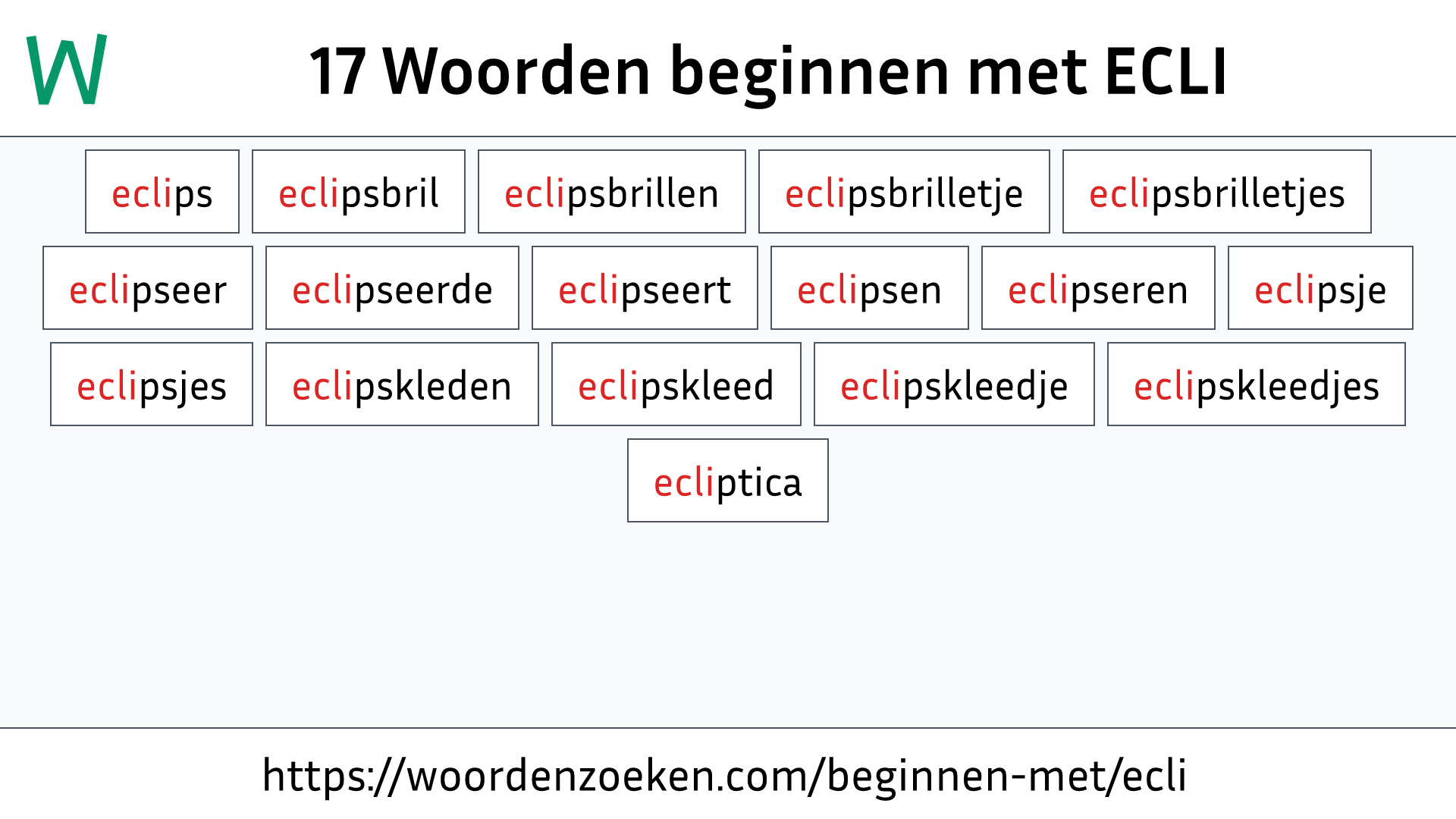 Woorden beginnen met ECLI