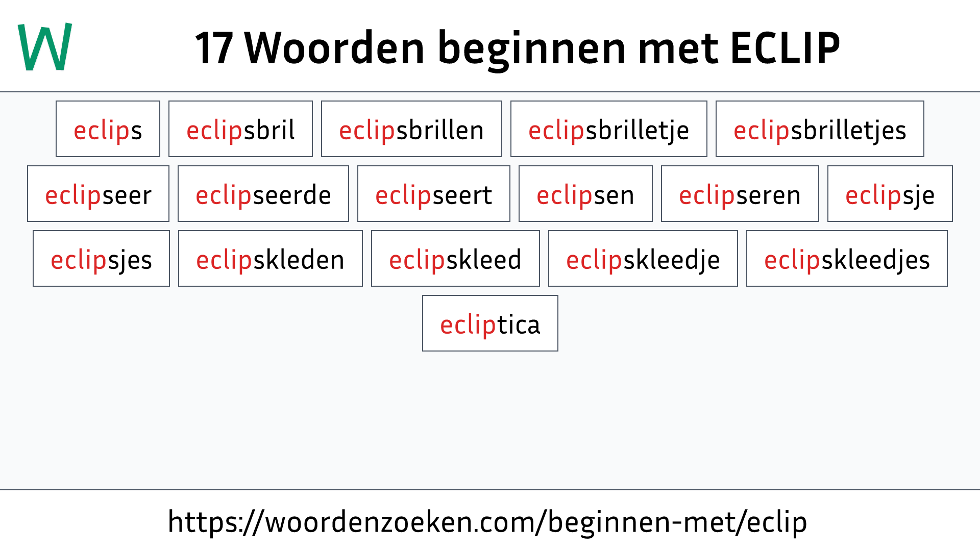 Woorden beginnen met ECLIP