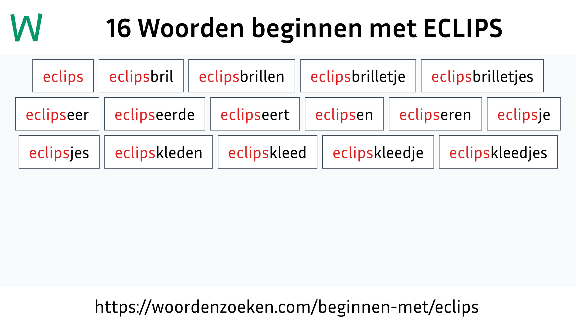 Woorden beginnen met ECLIPS