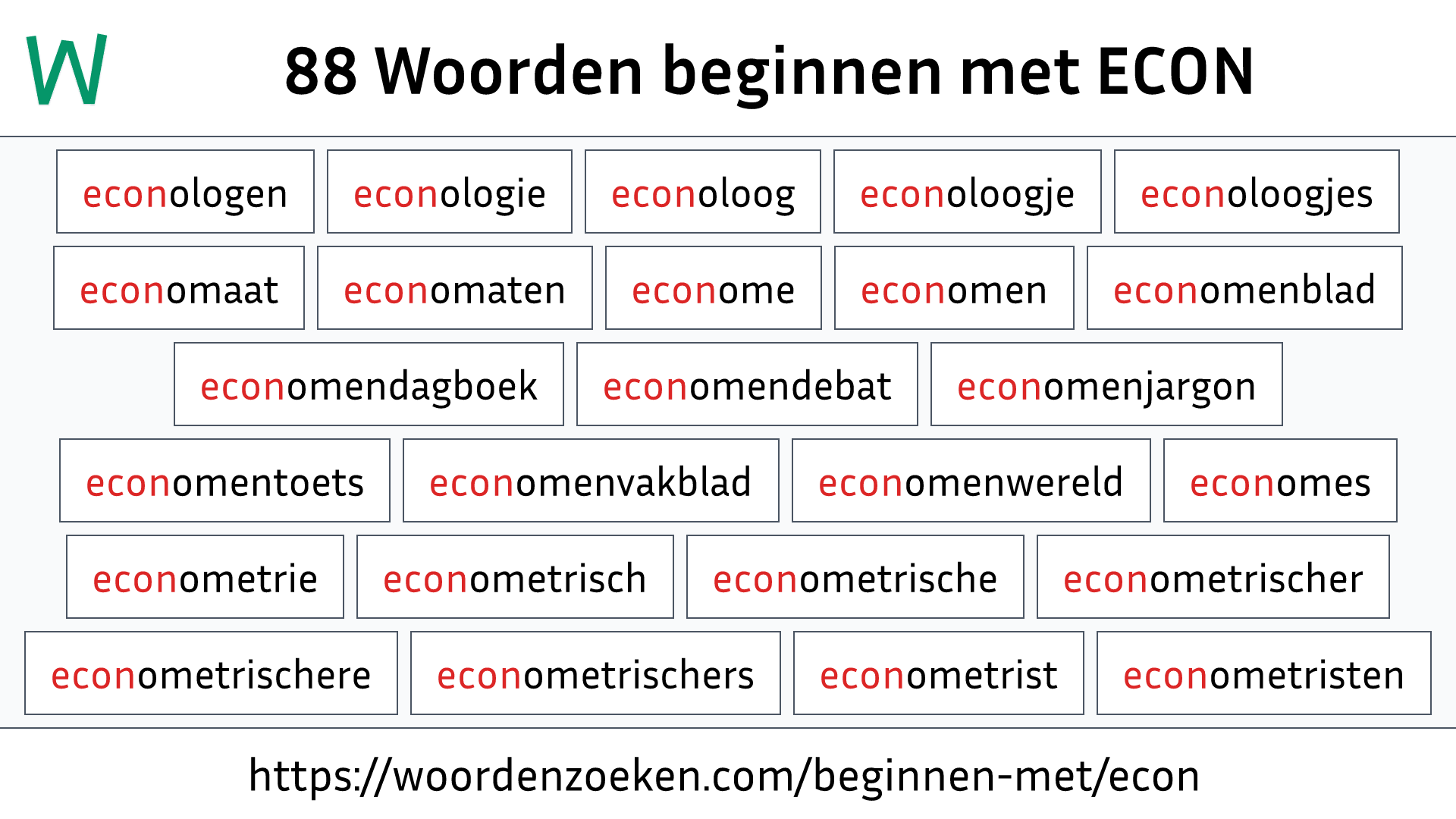 Woorden beginnen met ECON