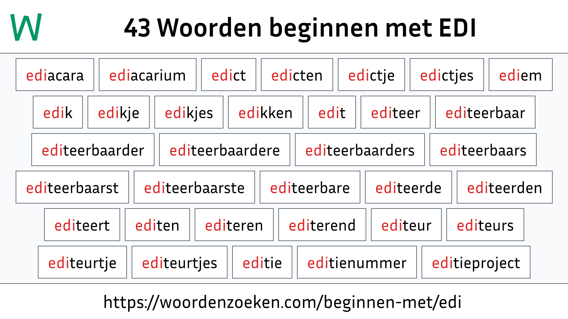 Woorden beginnen met EDI