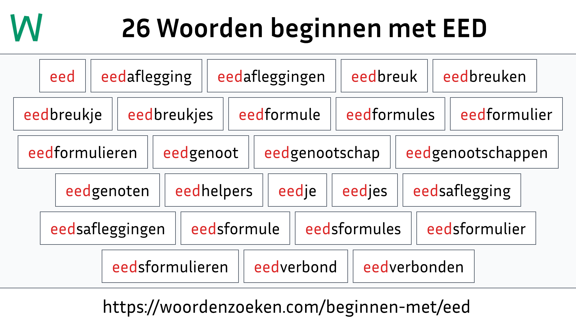 Woorden beginnen met EED