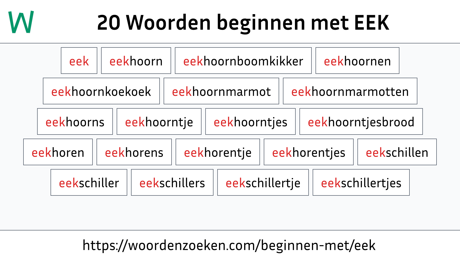 Woorden beginnen met EEK