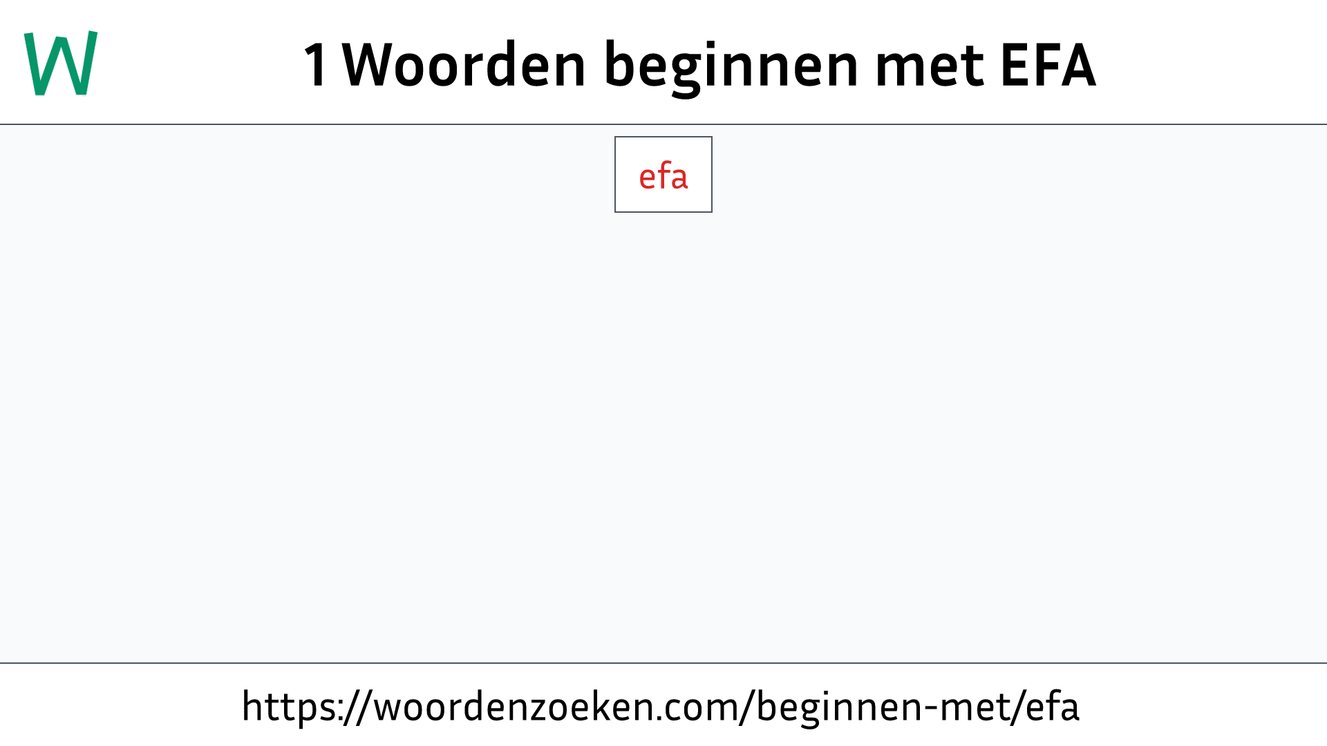 Woorden beginnen met EFA