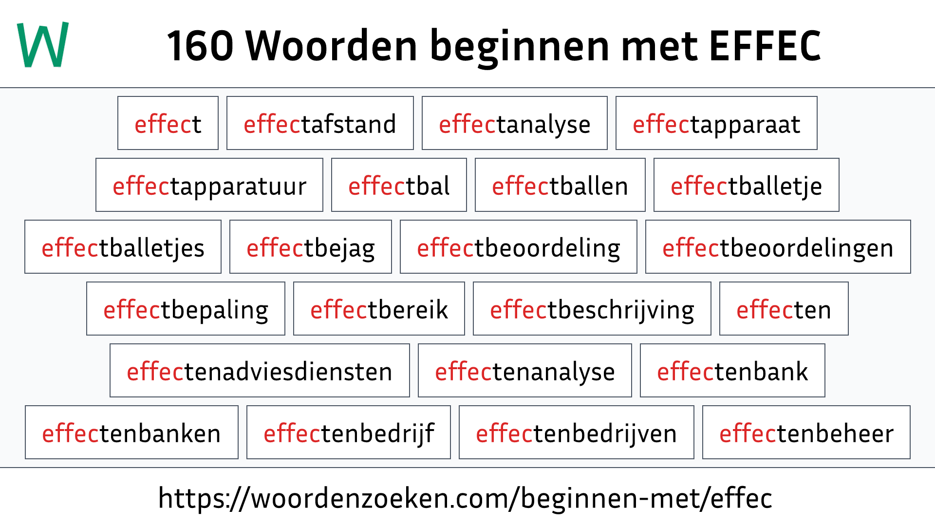 Woorden beginnen met EFFEC