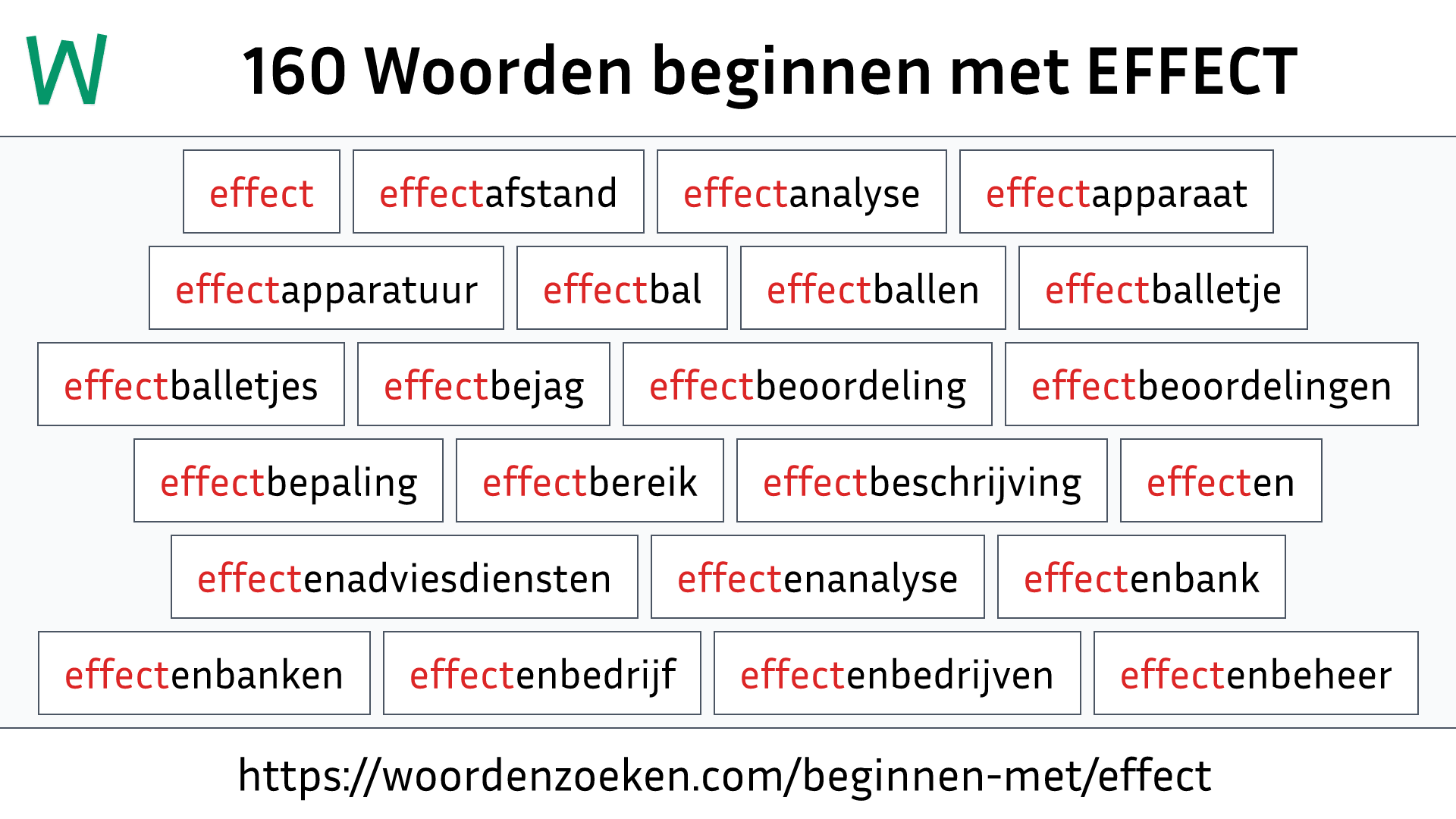 Woorden beginnen met EFFECT