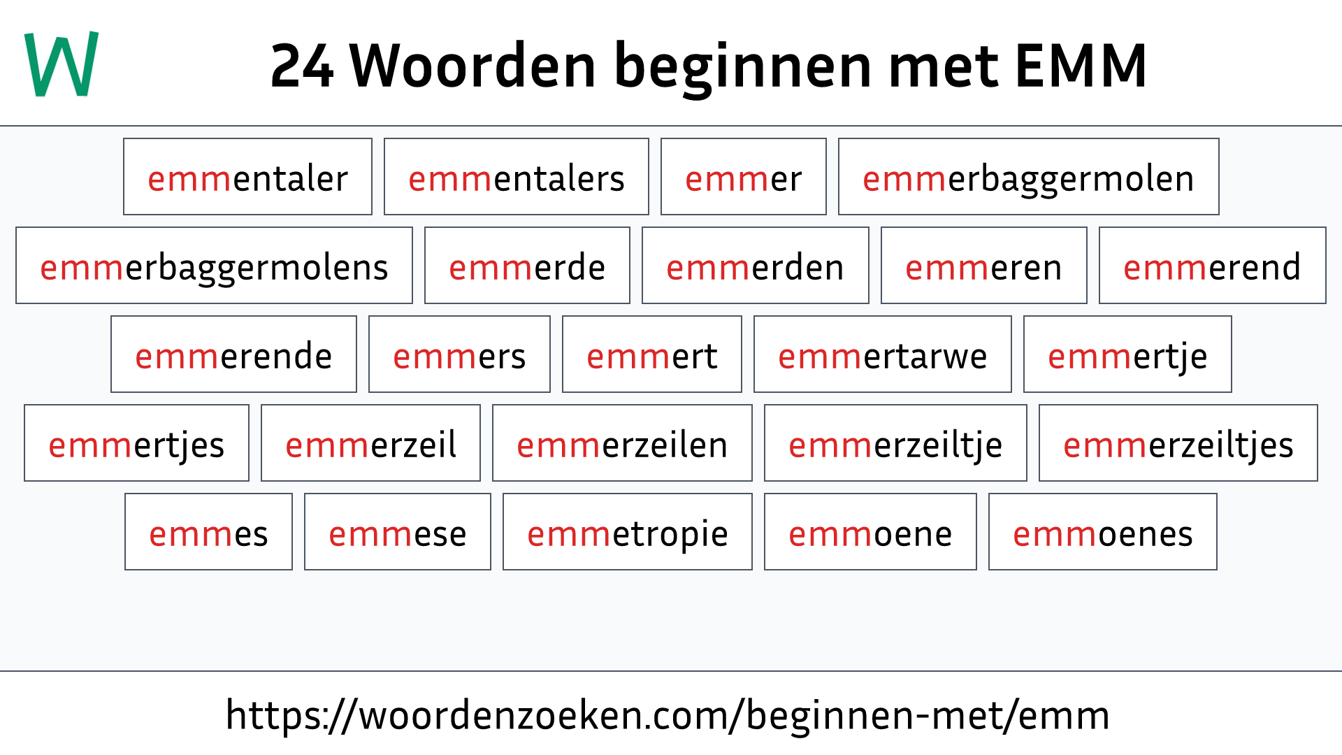 Woorden beginnen met EMM