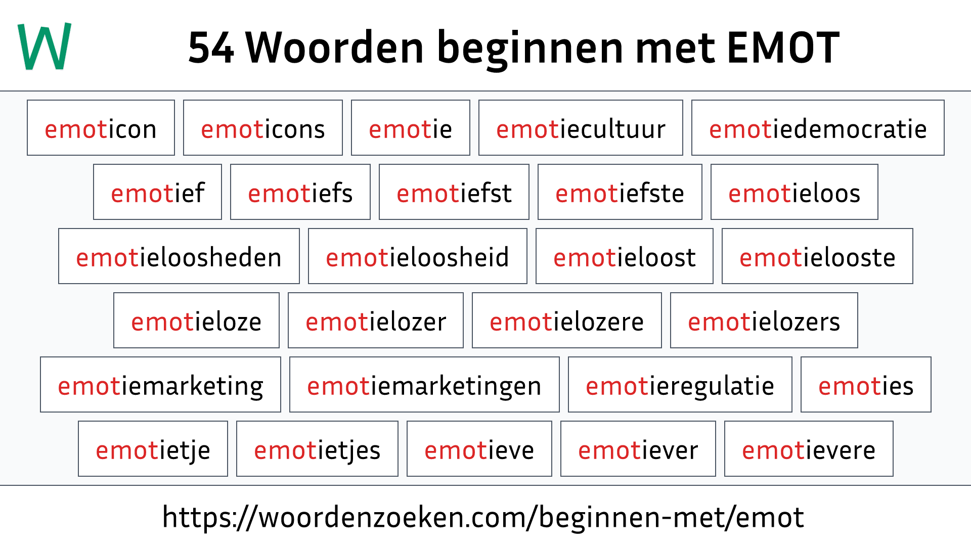 Woorden beginnen met EMOT