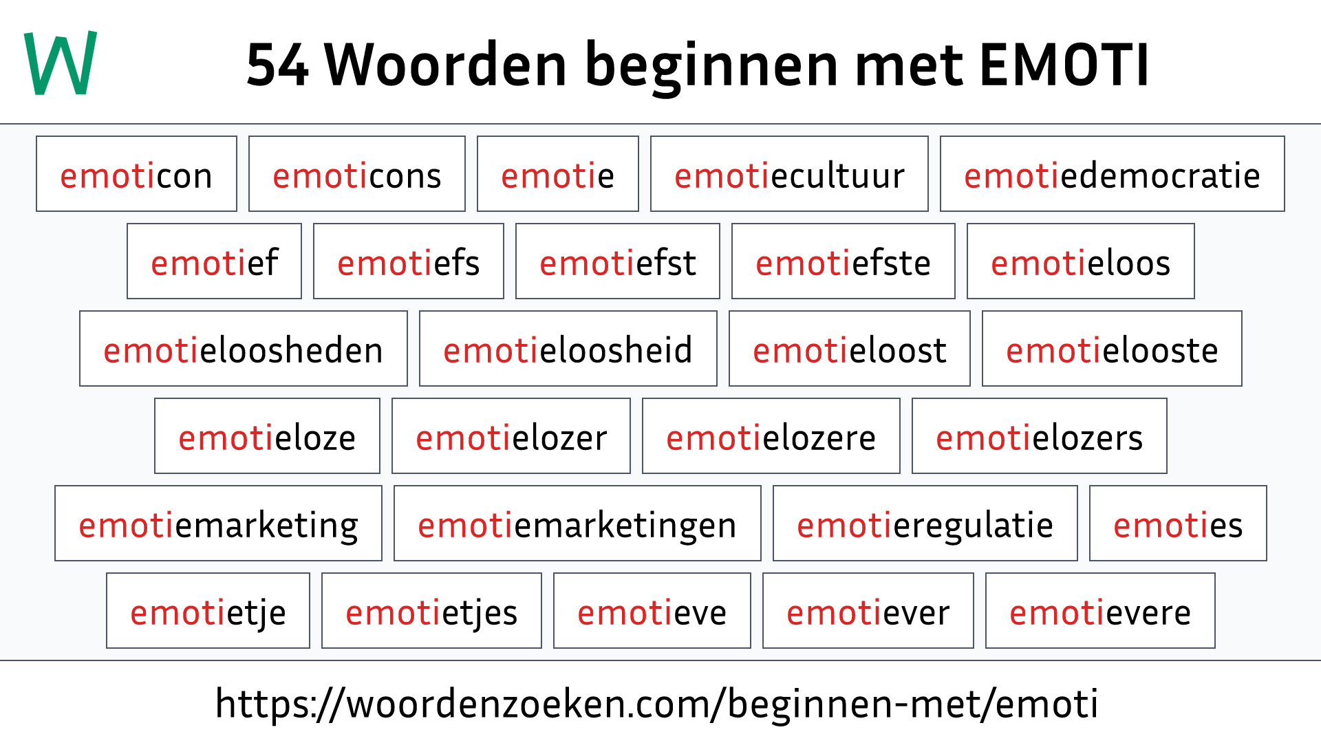 Woorden beginnen met EMOTI