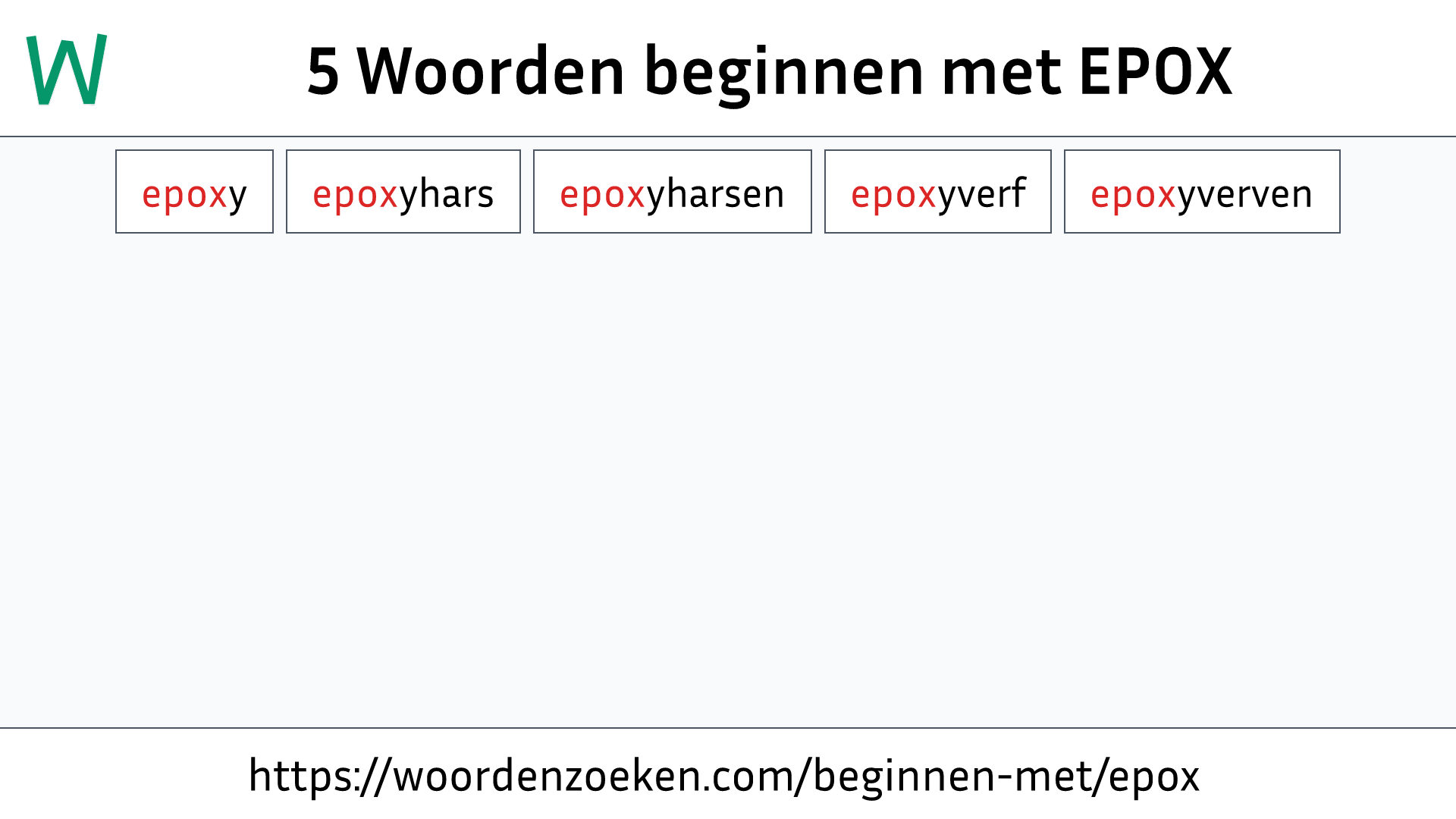 Woorden beginnen met EPOX