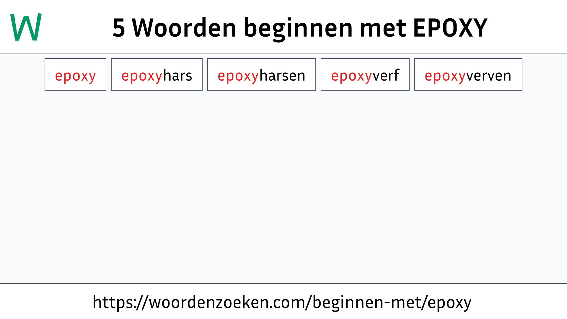 Woorden beginnen met EPOXY