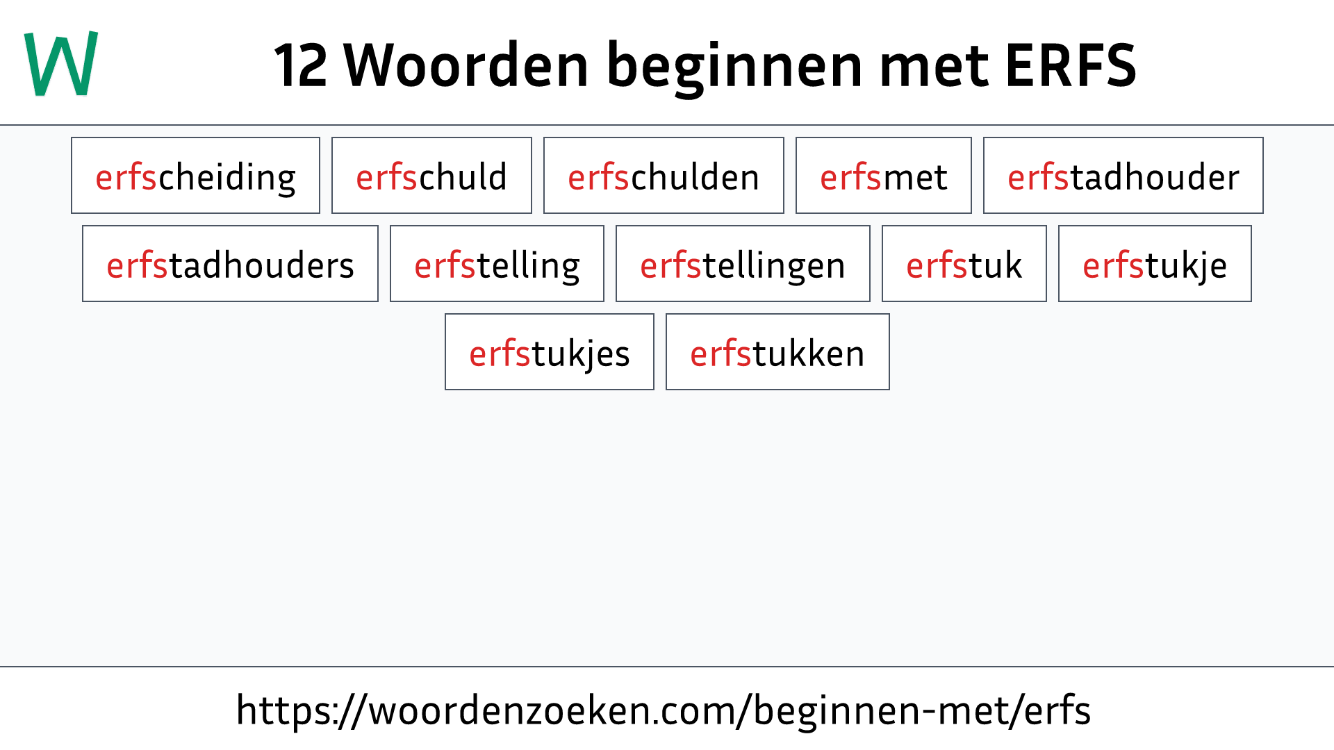 Woorden beginnen met ERFS